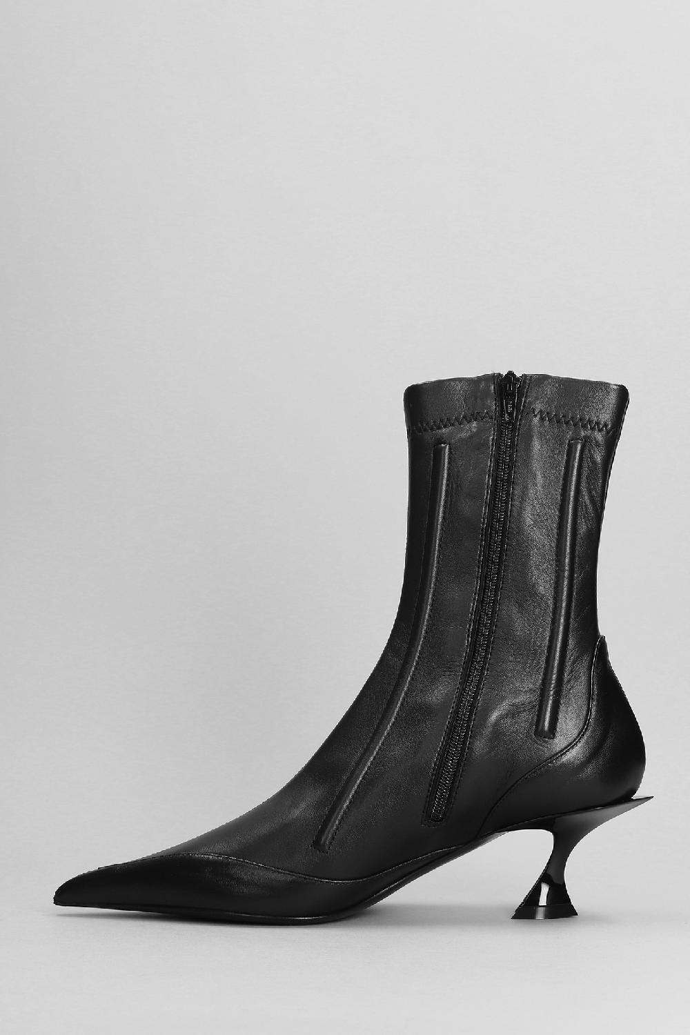Deliberti Mugler Tronchetti Tacco Basso In Pelle Nera Cod. 403680 - Deliberti The Luxury Shopping