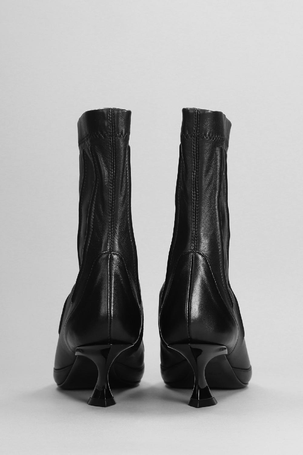 Deliberti Mugler Tronchetti Tacco Basso In Pelle Nera Cod. 403680 - Deliberti The Luxury Shopping