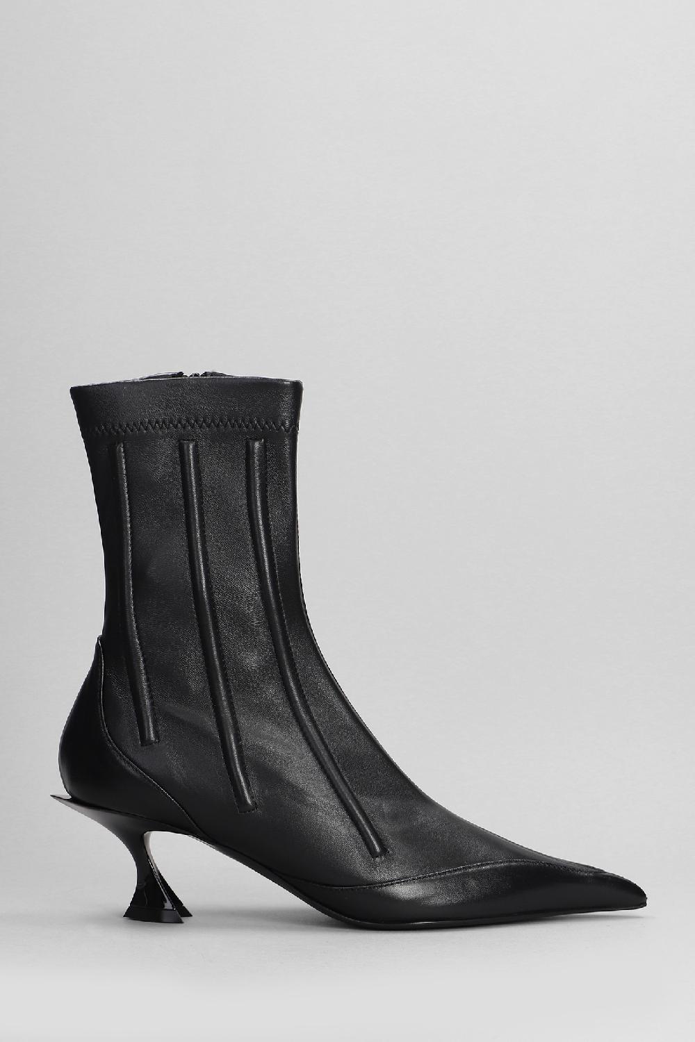 Deliberti Mugler Tronchetti tacco basso in pelle nera cod. 403680 - Deliberti The Luxury Shopping