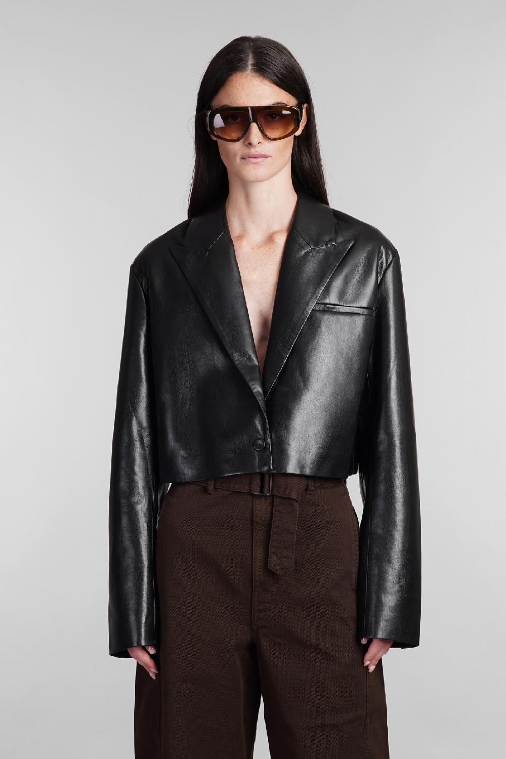 Deliberti Nanushka Blazer aidula in poliestere nero cod. 405380 - Deliberti The Luxury Shopping