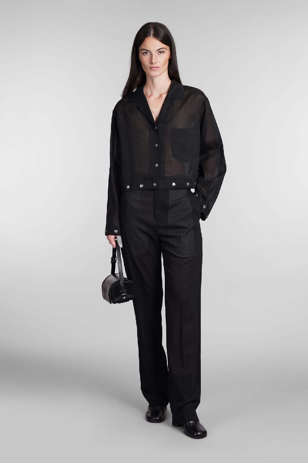 Deliberti Nanushka Camicia Vally In Cupro Nero Cod. 405382 - Deliberti The Luxury Shopping