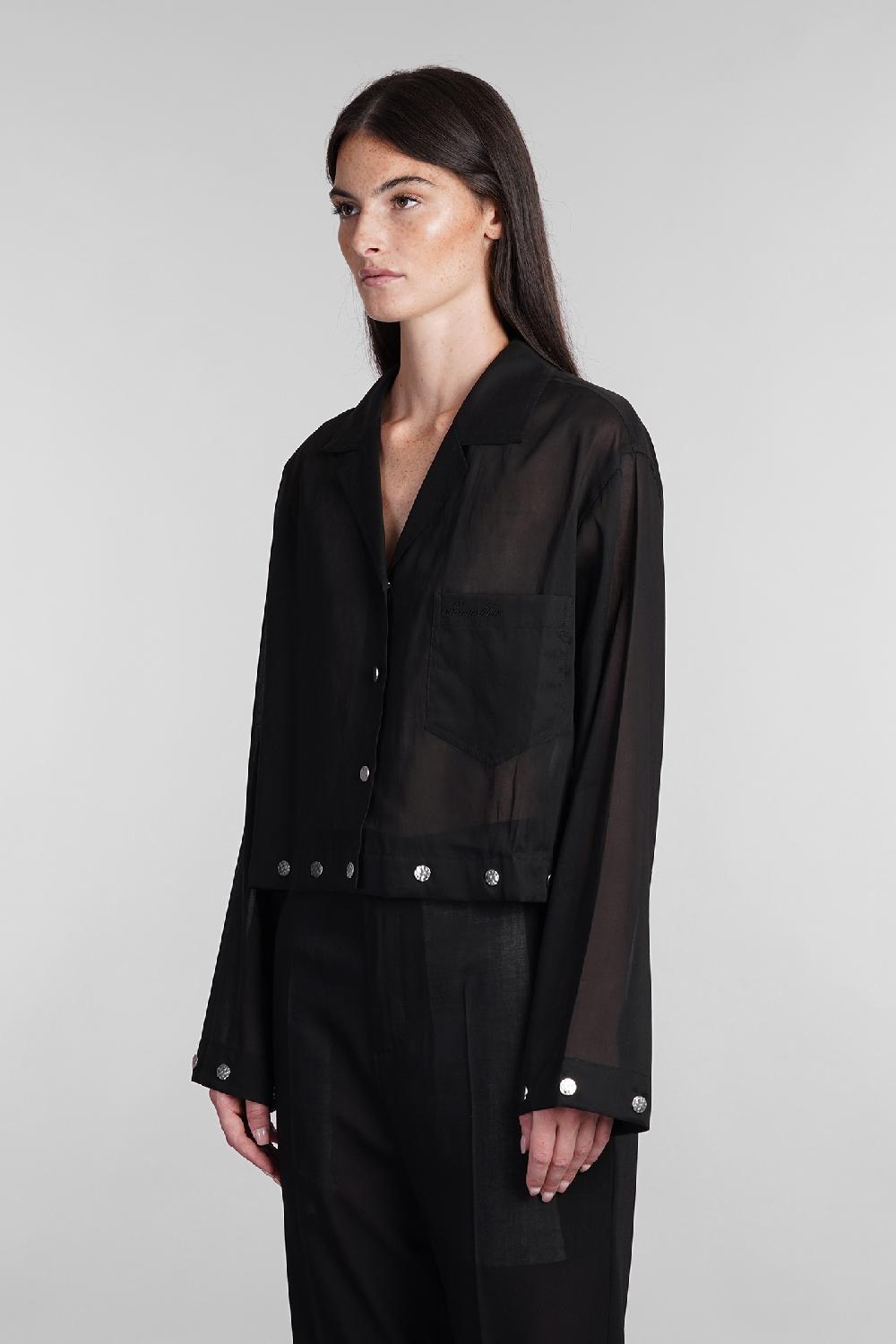 Deliberti Nanushka Camicia Vally In Cupro Nero Cod. 405382 - Deliberti The Luxury Shopping