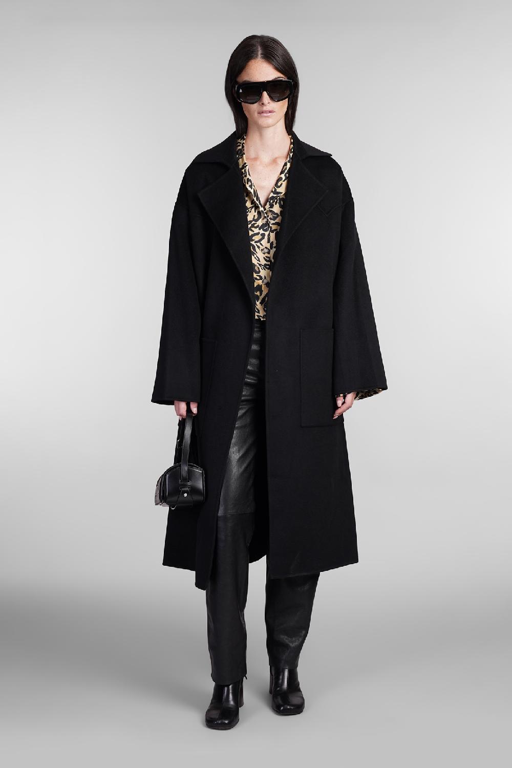 Deliberti Nanushka Cappotto In Lana Nera Cod. 403322 - Deliberti The Luxury Shopping