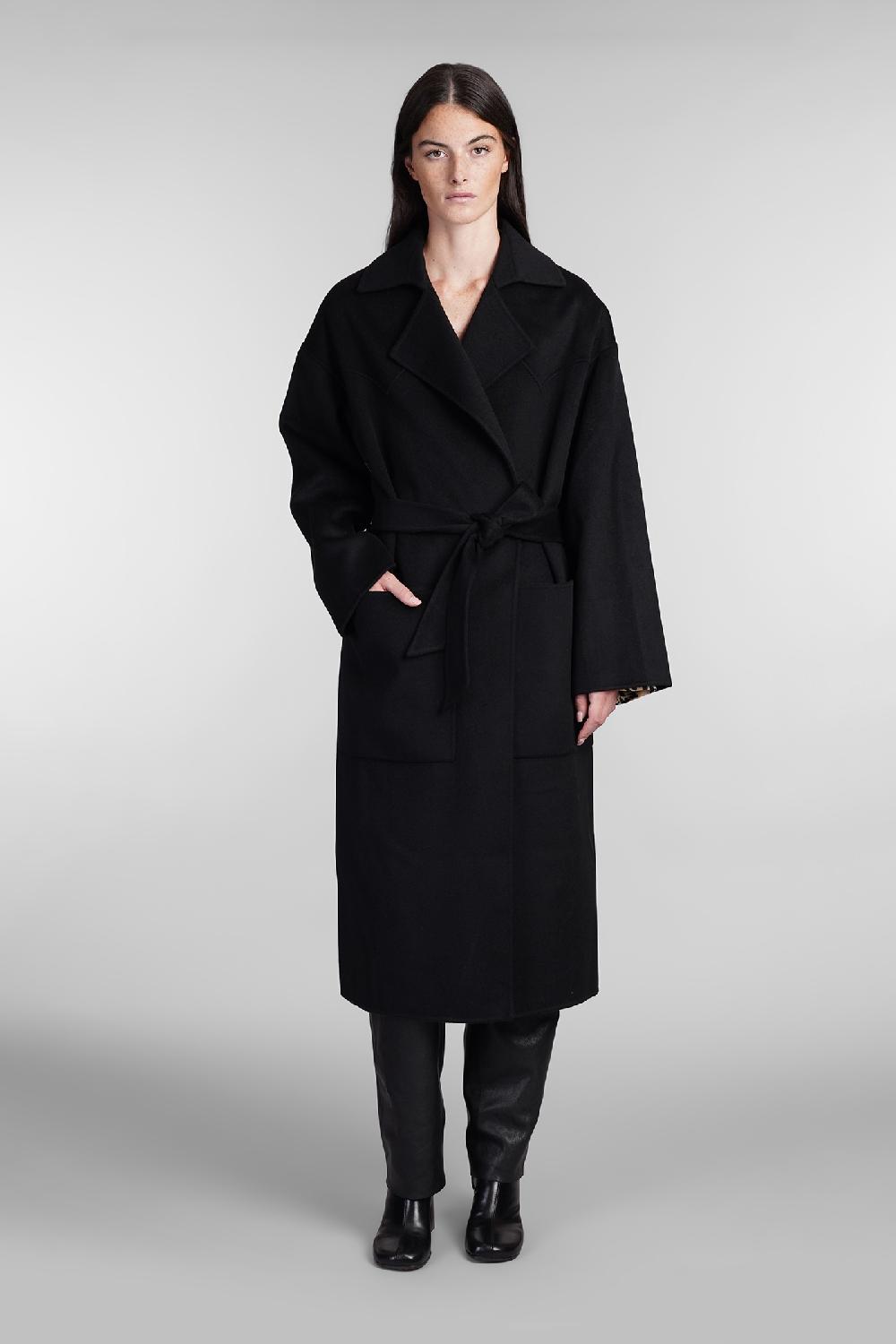 Deliberti Nanushka Cappotto in lana nera cod. 403322 - Deliberti The Luxury Shopping