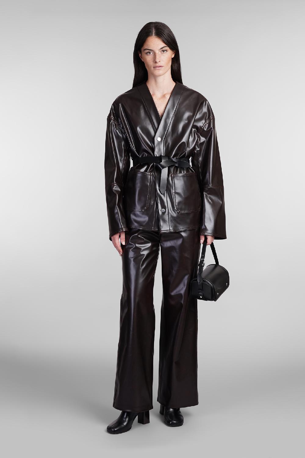 Deliberti Nanushka Giacca Casual In Poliuretano Marrone Cod. 403317 - Deliberti The Luxury Shopping