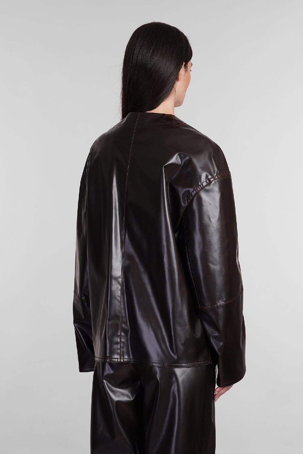 Deliberti Nanushka Giacca Casual In Poliuretano Marrone Cod. 403317 - Deliberti The Luxury Shopping