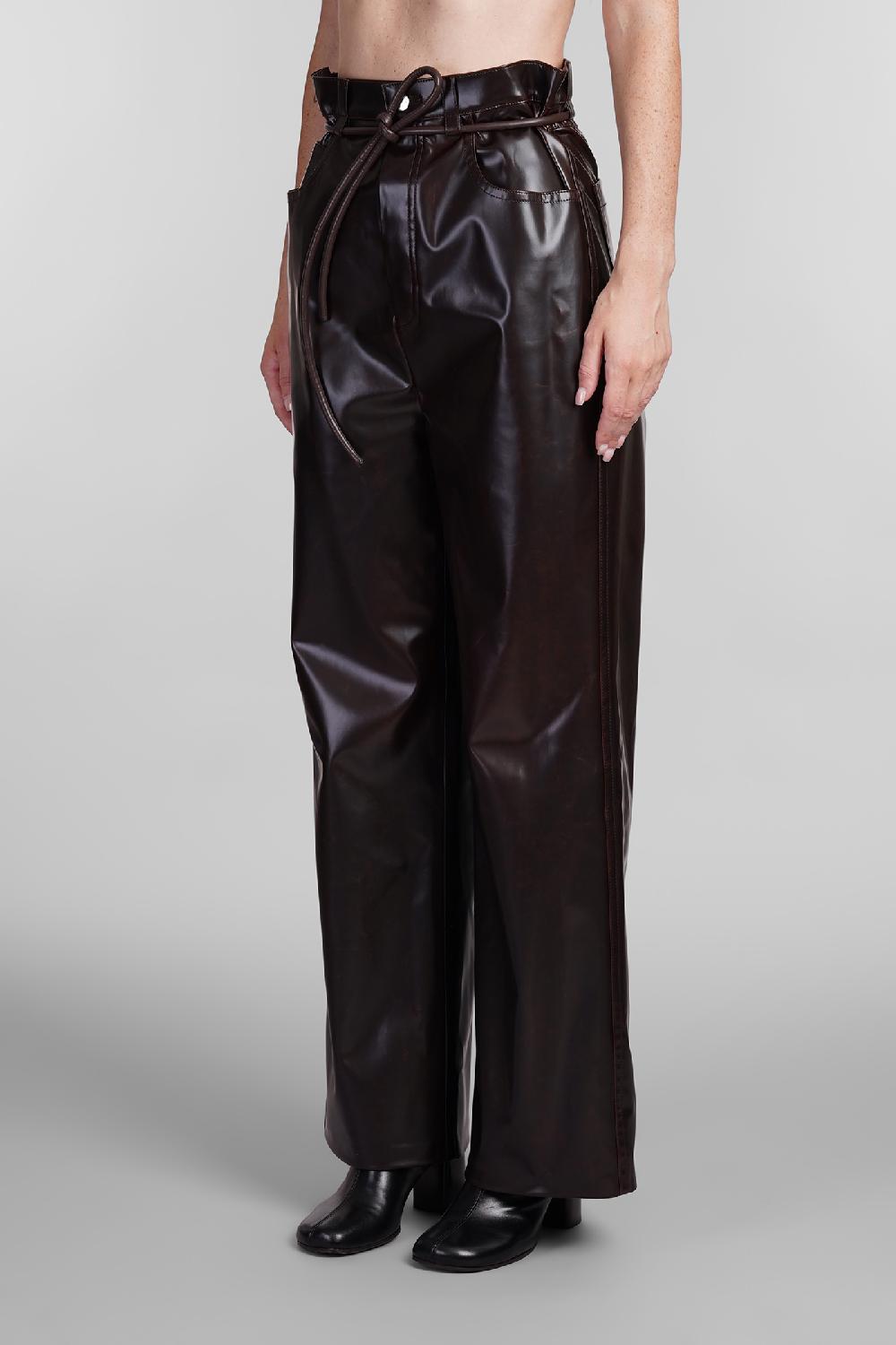 Deliberti Nanushka Pantalone In Poliuretano Marrone Cod. 403318 - Deliberti The Luxury Shopping
