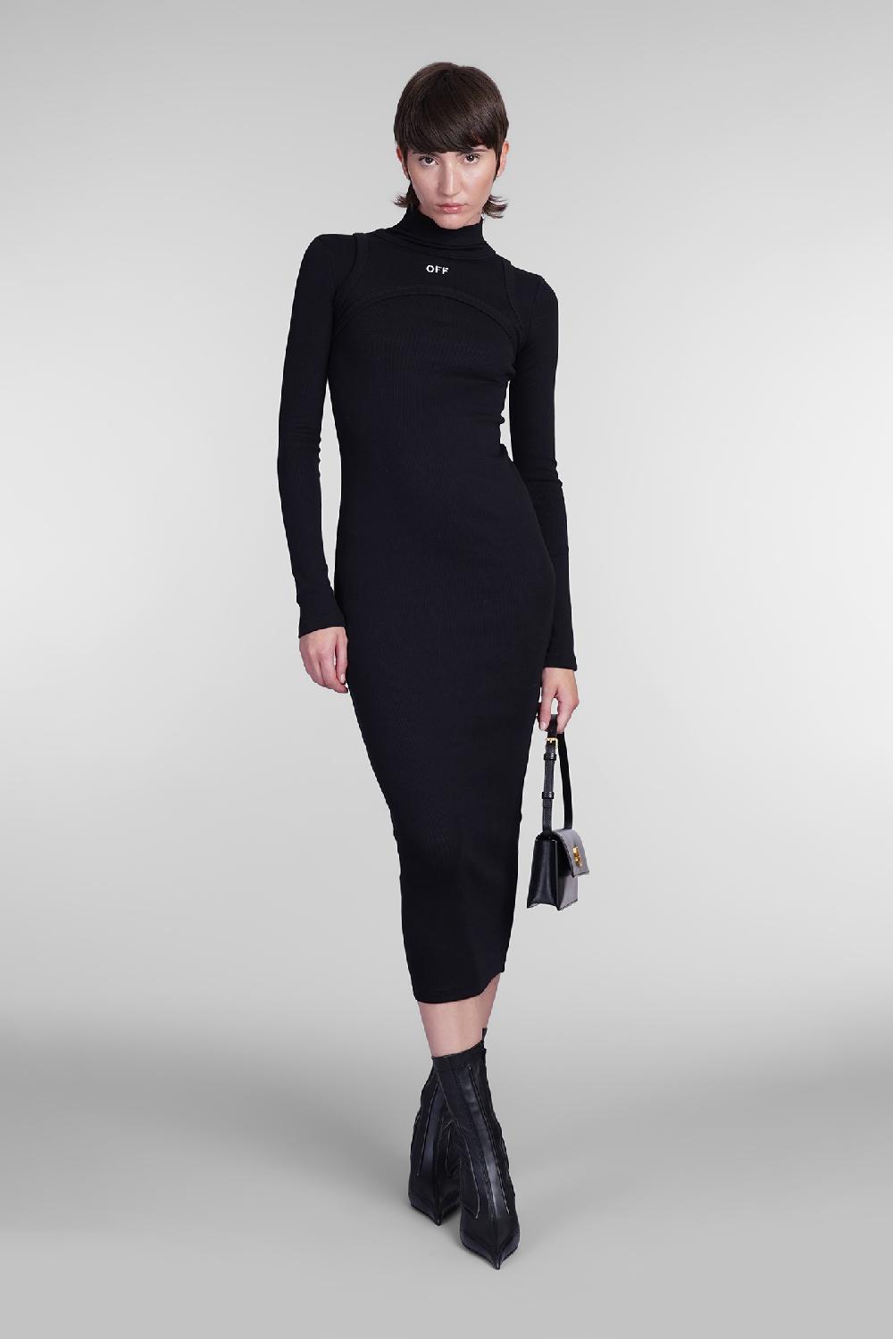 Deliberti Off White Abito In Cotone Nero Cod. 404008 - Deliberti The Luxury Shopping