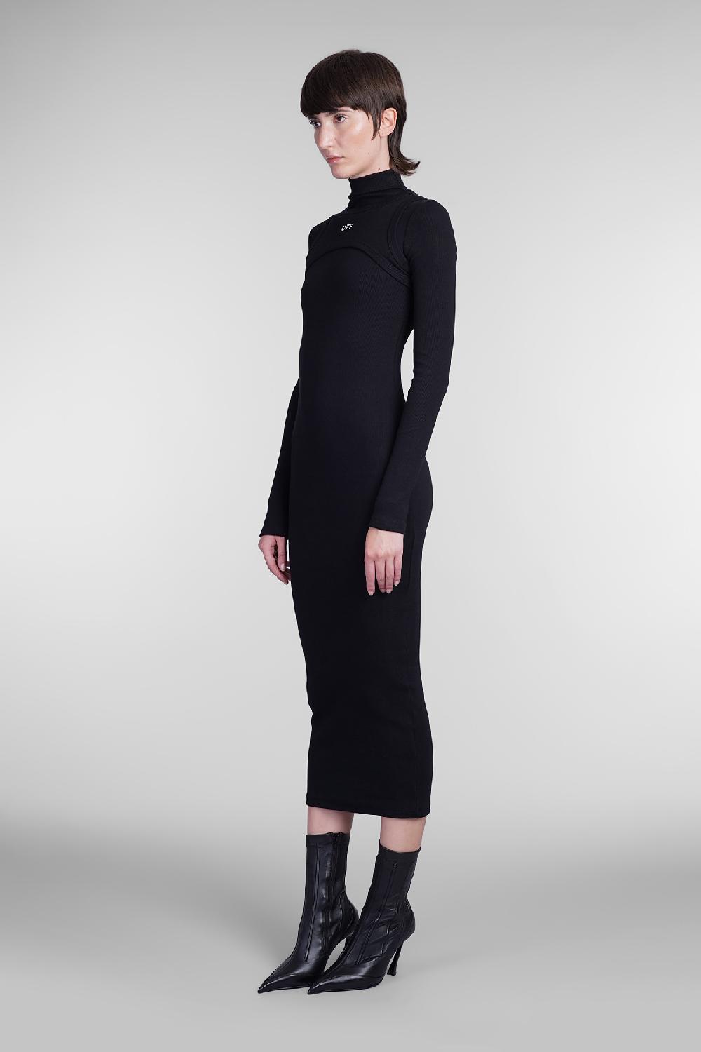 Deliberti Off White Abito In Cotone Nero Cod. 404008 - Deliberti The Luxury Shopping