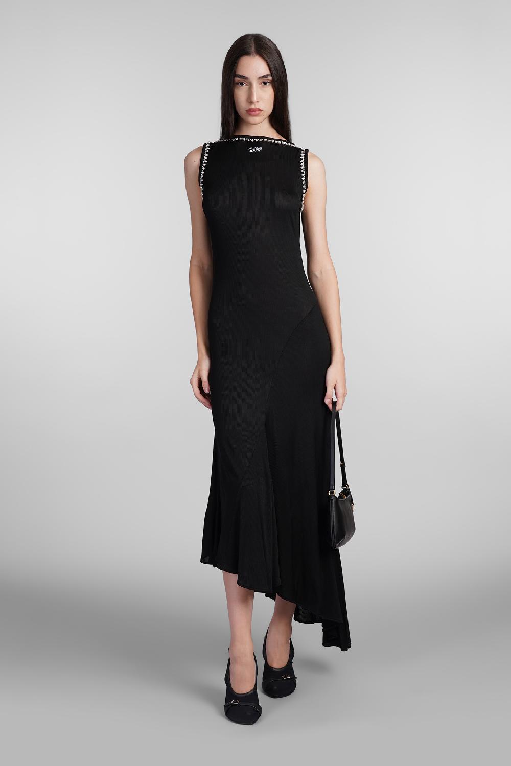 Deliberti Off White Abito In Viscosa Nera Cod. 407983 - Deliberti The Luxury Shopping