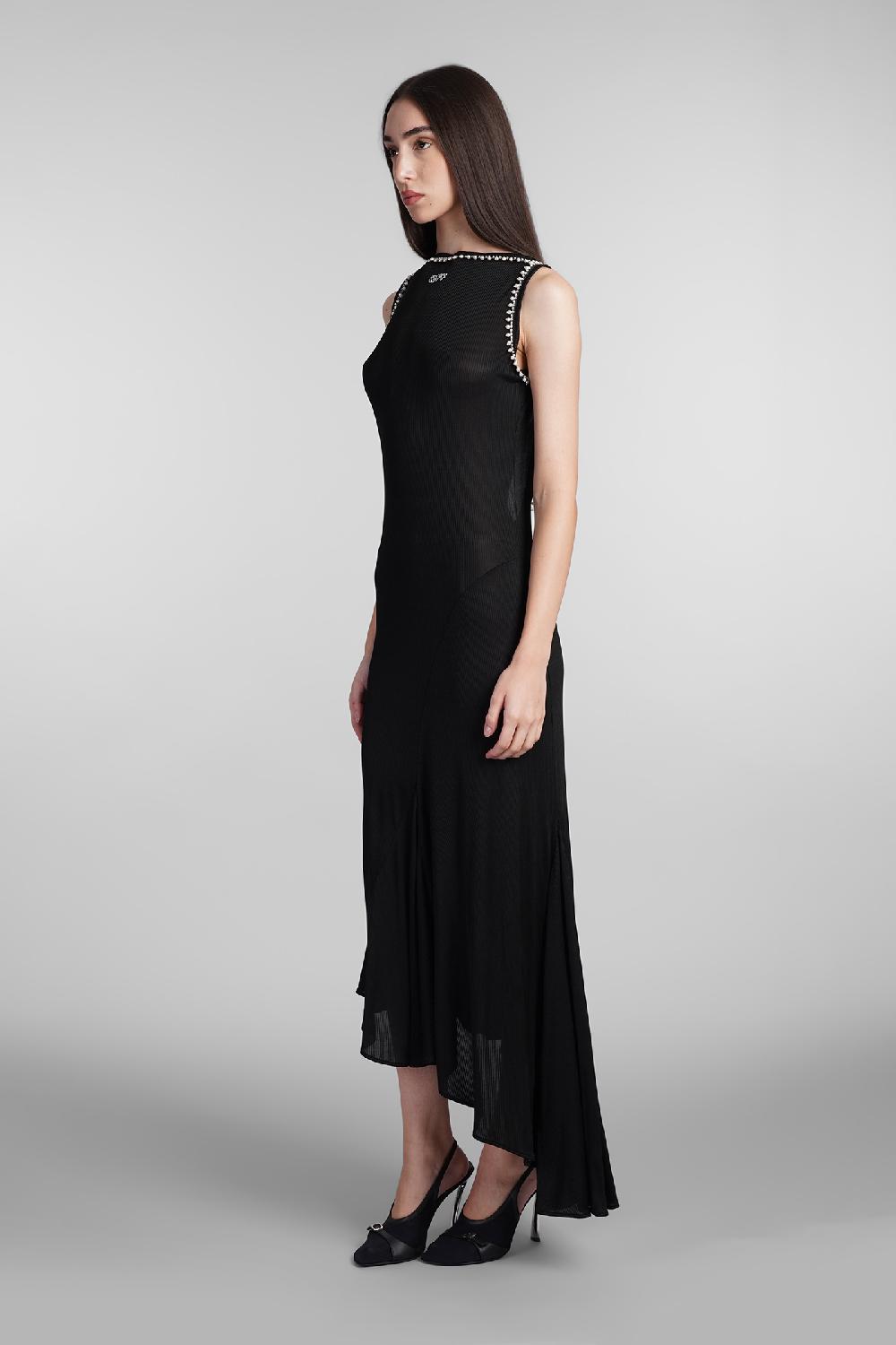 Deliberti Off White Abito In Viscosa Nera Cod. 407983 - Deliberti The Luxury Shopping