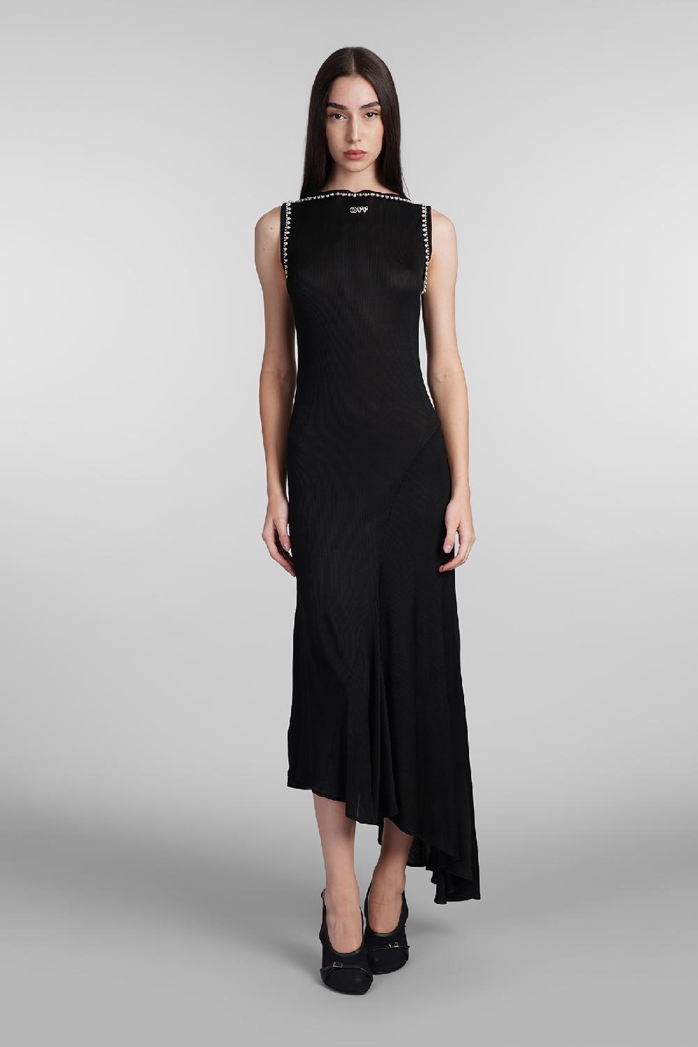 Deliberti Off White Abito in viscosa nera cod. 407983 - Deliberti The Luxury Shopping