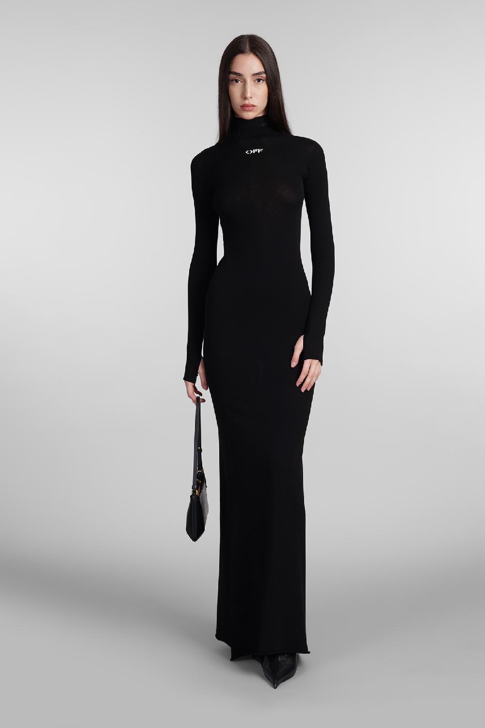 Deliberti Off White Abito In Viscosa Nera Cod. 408053 - Deliberti The Luxury Shopping