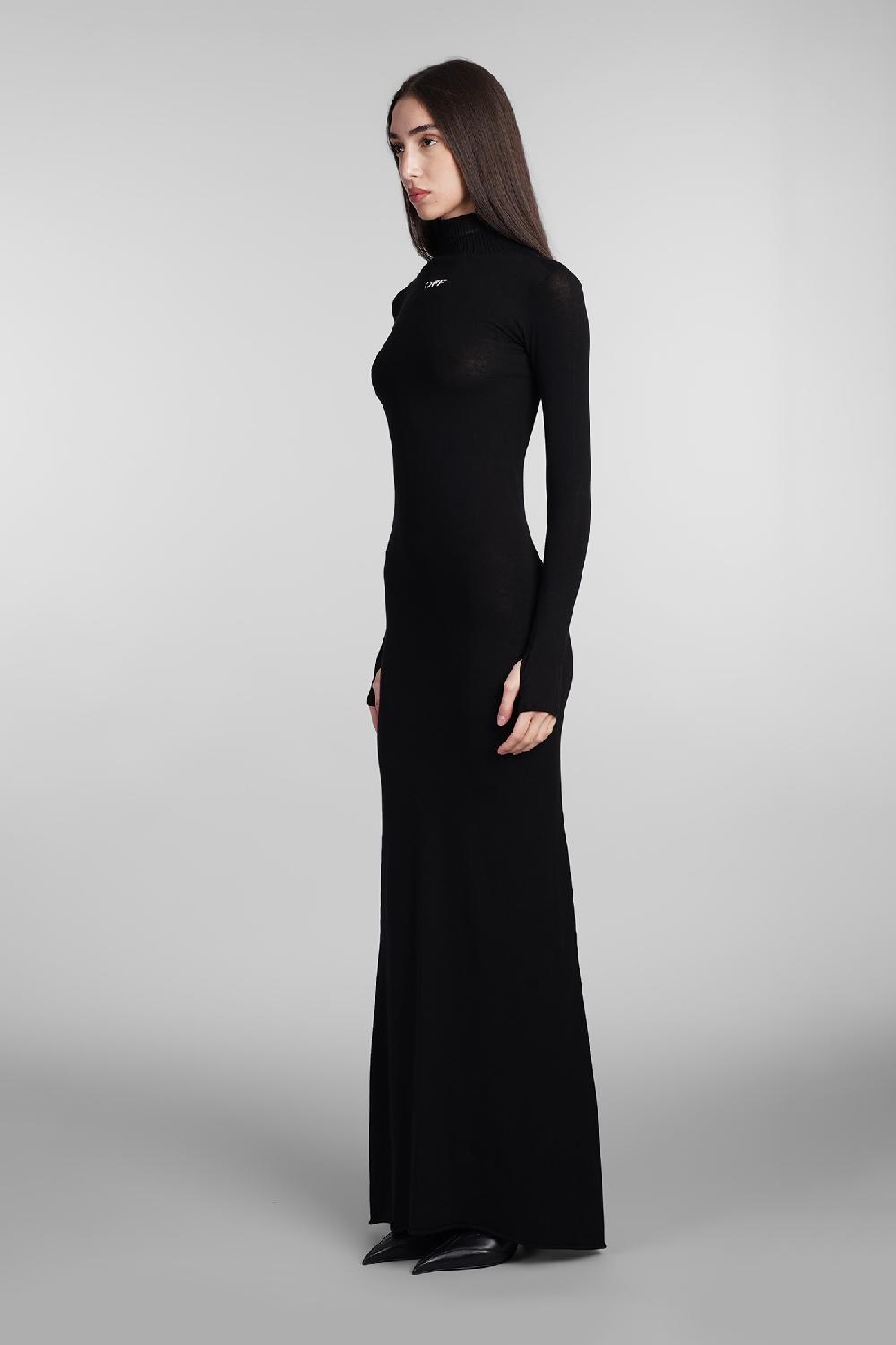 Deliberti Off White Abito In Viscosa Nera Cod. 408053 - Deliberti The Luxury Shopping