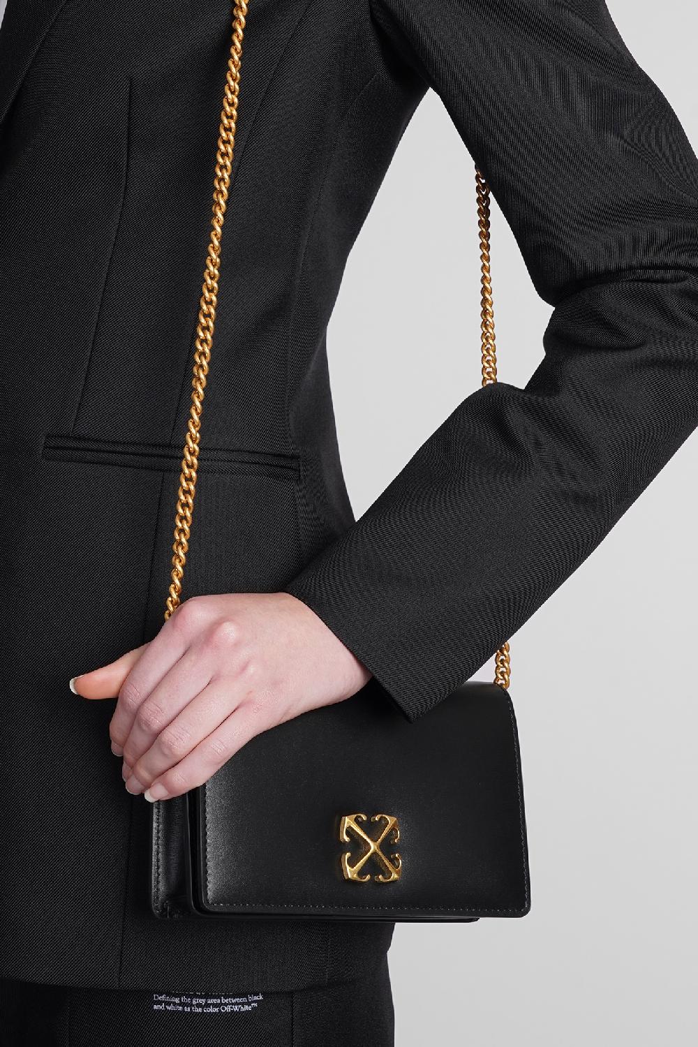 Deliberti Off White Borsa A Mano Jitney 0.5 In Pelle Nera Cod. 398007 - Deliberti The Luxury Shopping