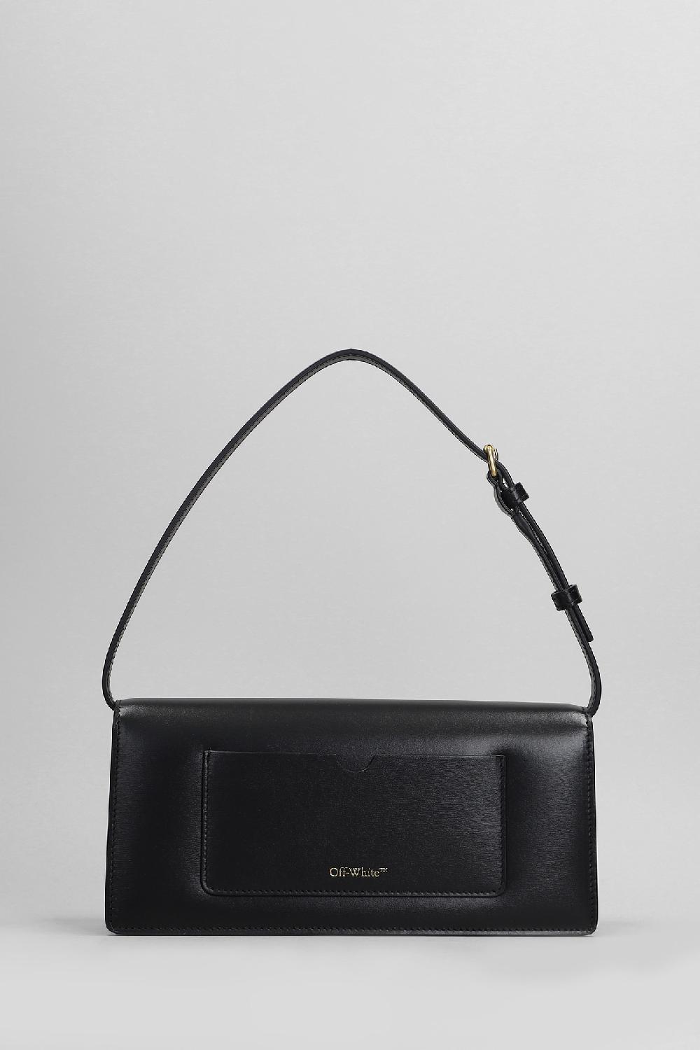 Deliberti Off White Borsa A Spalla Jitney 1.0 In Pelle Nera Cod. 404016 - Deliberti The Luxury Shopping