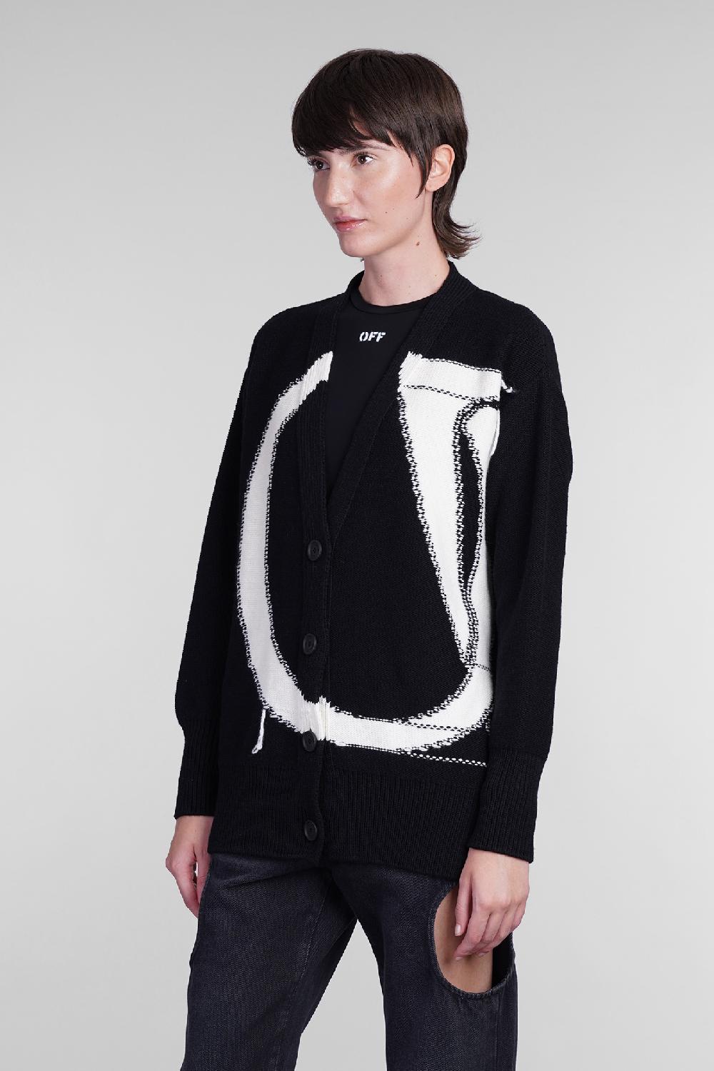 Deliberti Off White Cardigan In Lana Nera Cod. 404010 - Deliberti The Luxury Shopping