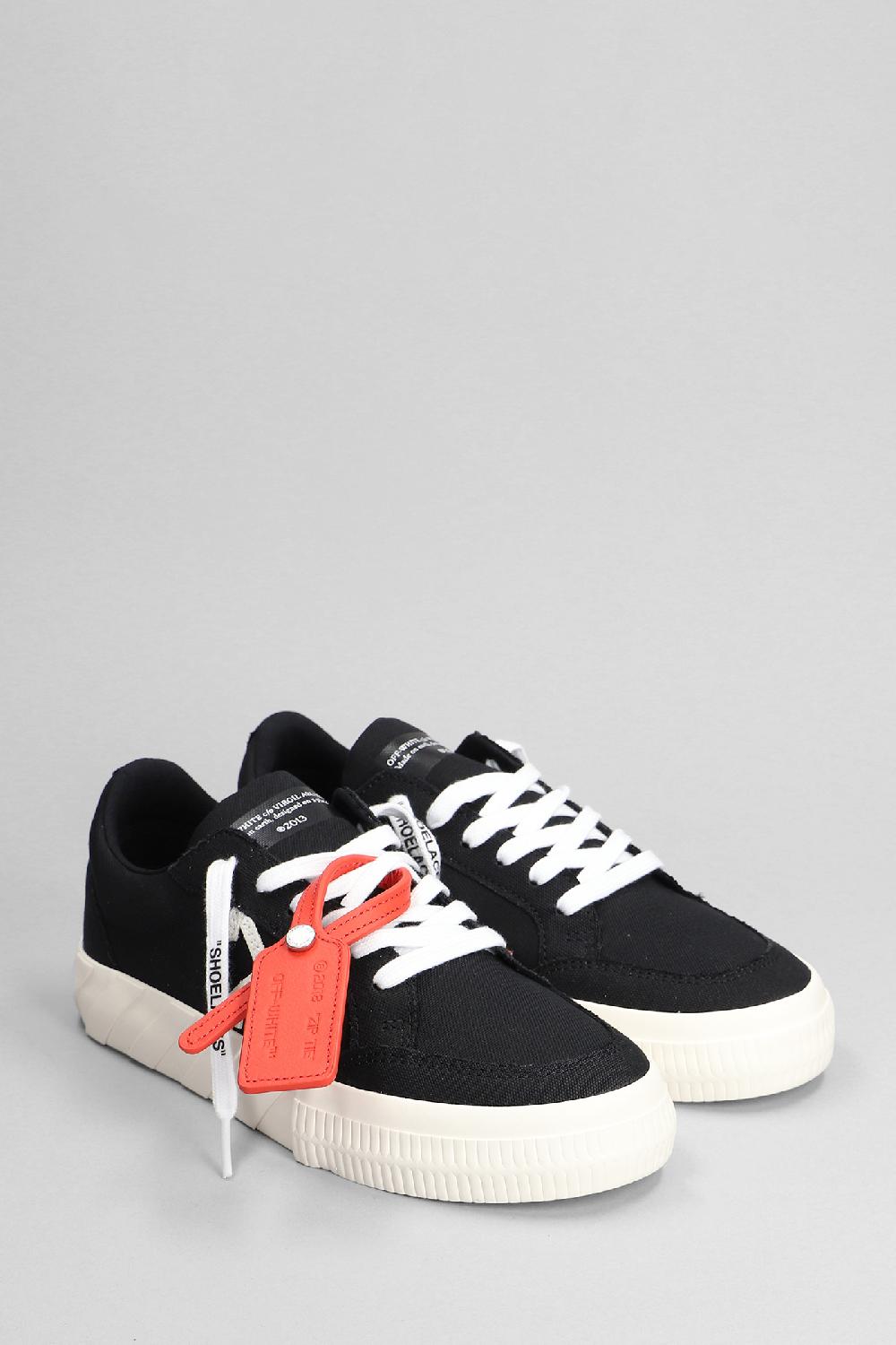 Deliberti Off White Sneakers Low Vulcanized In Cotone Nero Cod. 387333 - Deliberti The Luxury Shopping