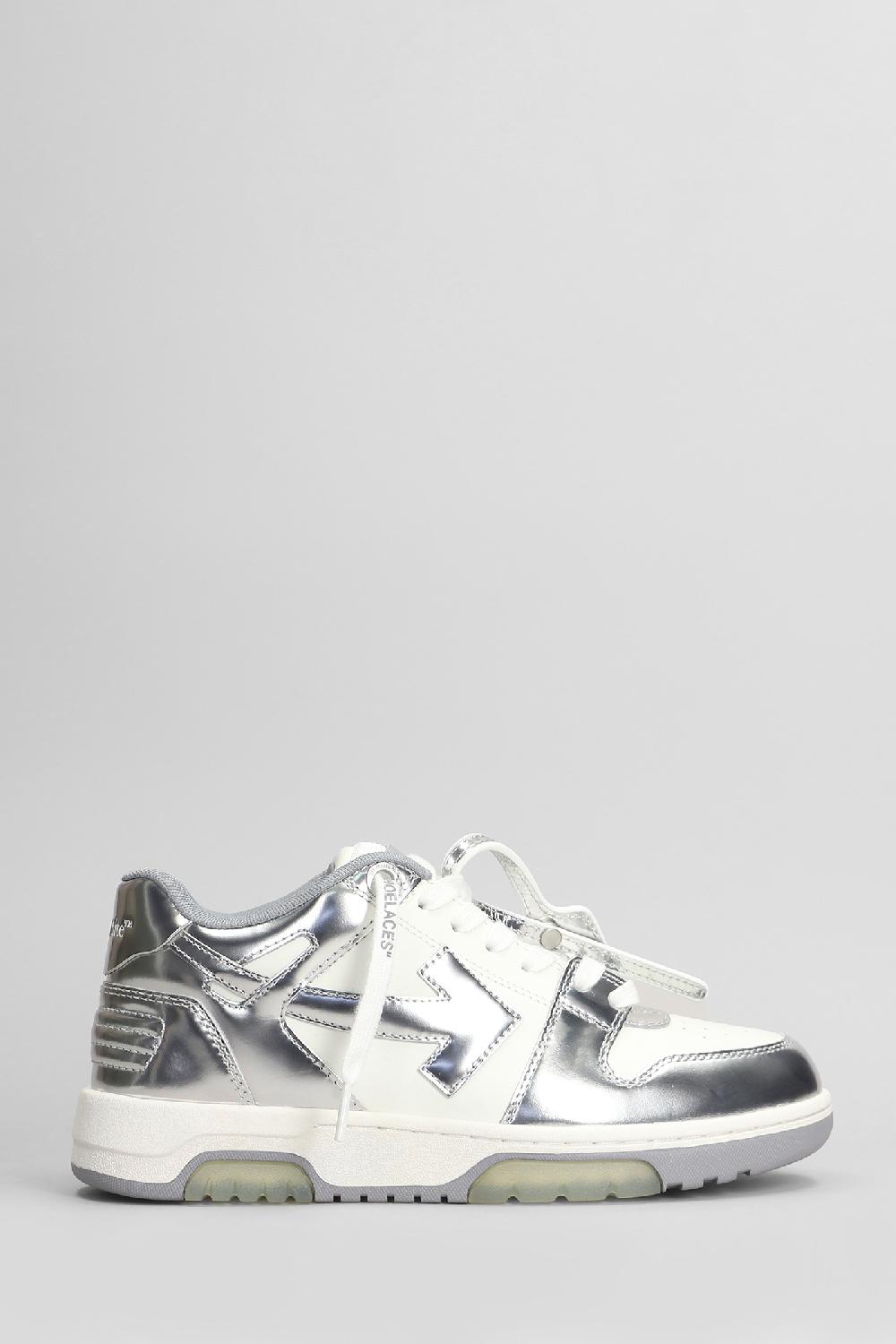 Deliberti Off White Sneakers out of office mirror in pelle argento cod. 407996 - Deliberti The Luxury Shopping