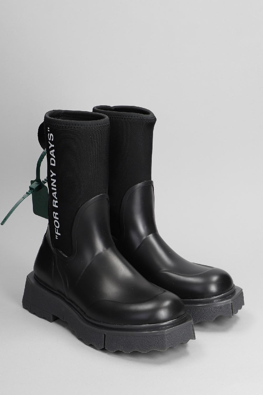 Deliberti Off White Stivali In Gomma Nera Cod. 387338 - Deliberti The Luxury Shopping