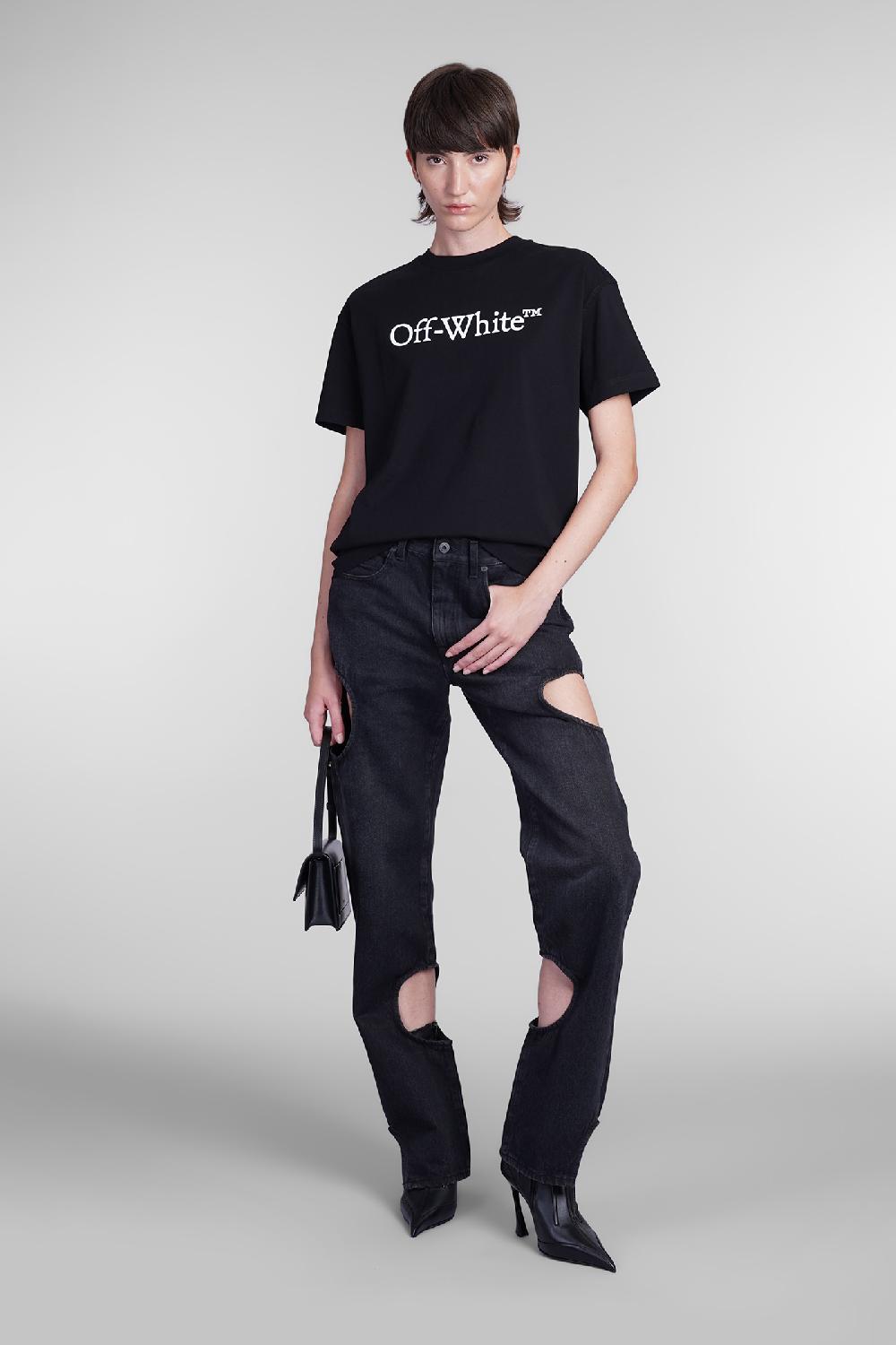 Deliberti Off White T-shirt In Cotone Nero Cod. 404001 - Deliberti The Luxury Shopping