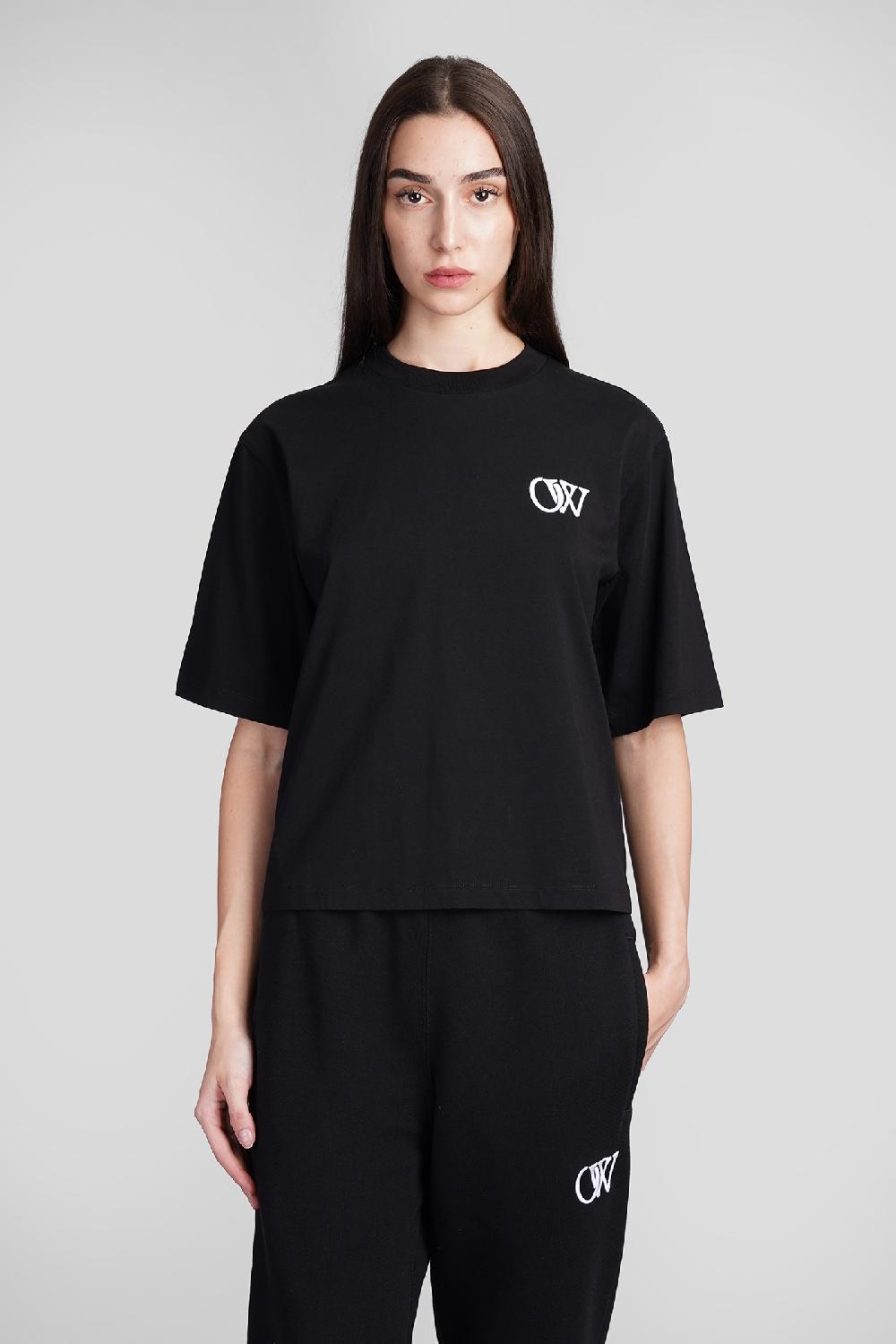 Deliberti Off White T-shirt in cotone nero cod. 408989 - Deliberti The Luxury Shopping
