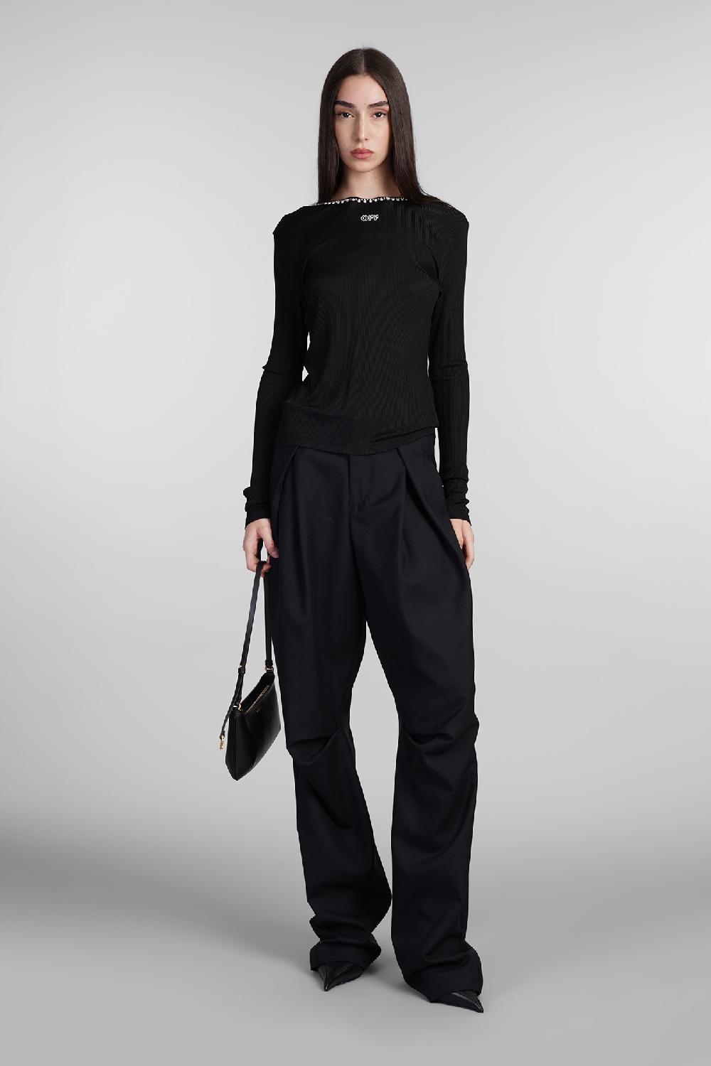 Deliberti Off White Topwear In Viscosa Nera Cod. 408052 - Deliberti The Luxury Shopping