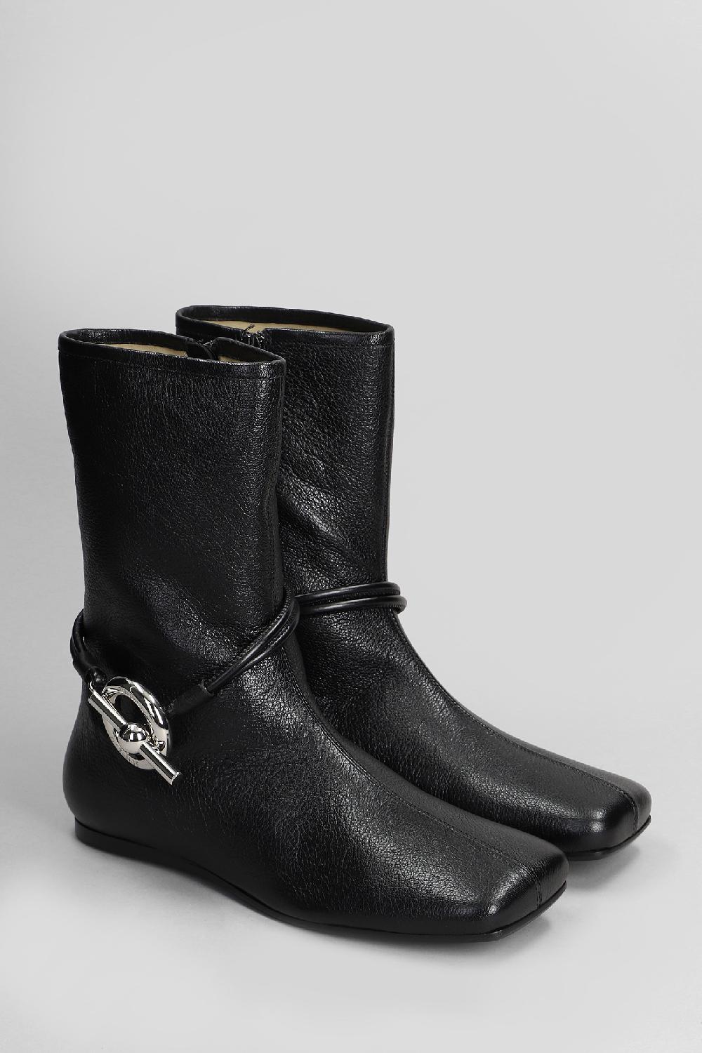 Deliberti Ottange Tronchetti Tacco Basso Boot In Pelle Nera Cod. 409193 - Deliberti The Luxury Shopping