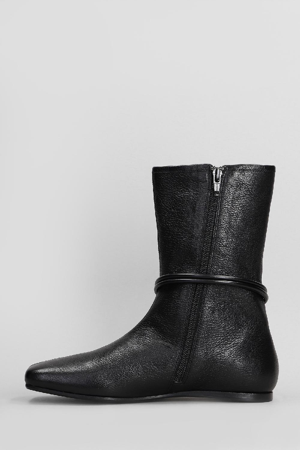 Deliberti Ottange Tronchetti Tacco Basso Boot In Pelle Nera Cod. 409193 - Deliberti The Luxury Shopping