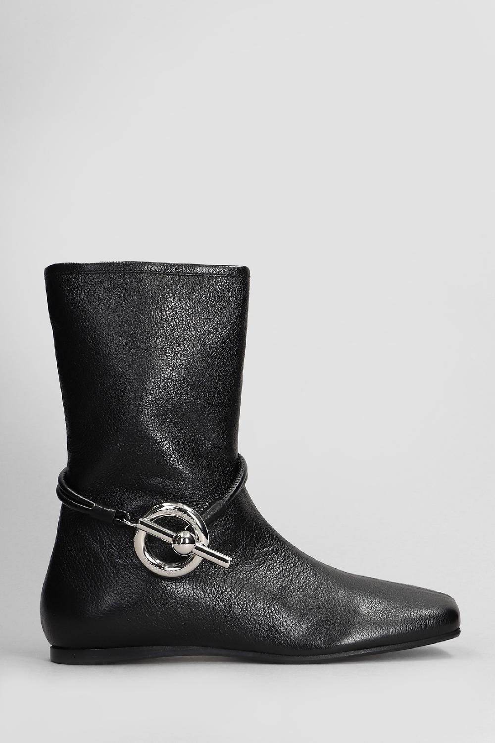 Deliberti Ottange Tronchetti tacco basso boot in pelle nera cod. 409193 - Deliberti The Luxury Shopping
