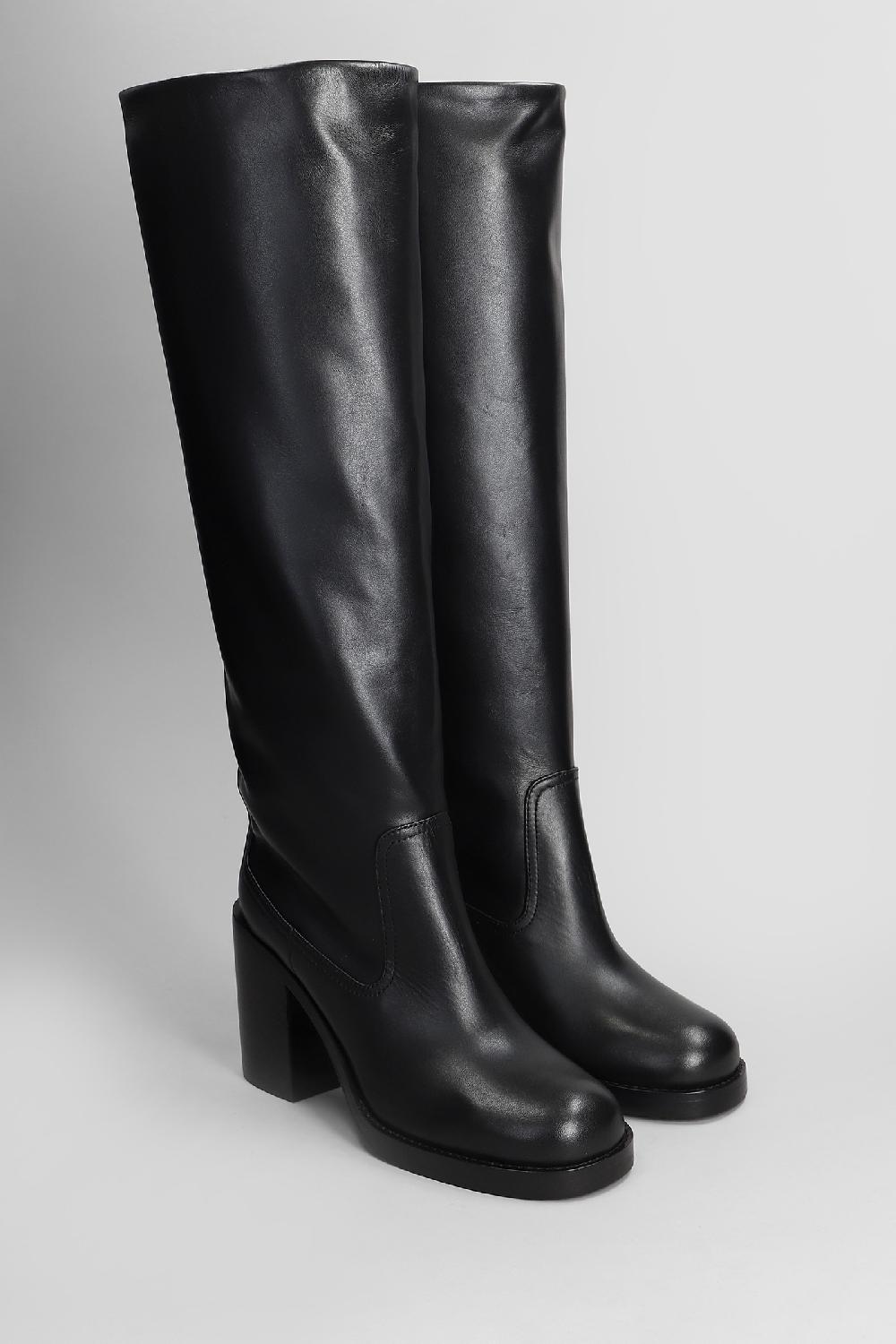 Deliberti Paris Texas Stivali Tacco Alto Alexandra Boot In Pelle Nera Cod. 408869 - Deliberti The Luxury Shopping
