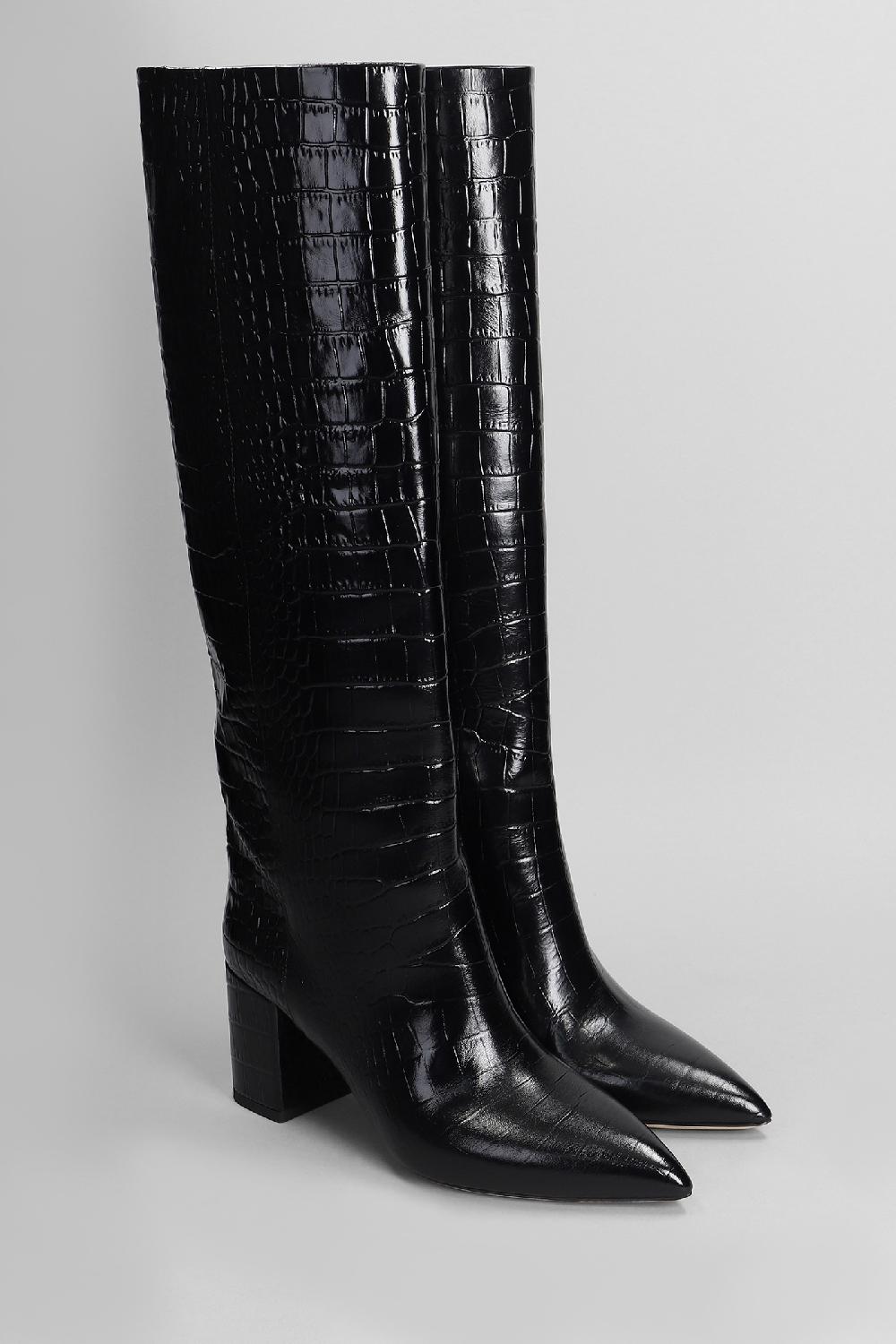 Deliberti Paris Texas Stivali Tacco Alto Anja Boot 70 In Pelle Nera Cod. 402708 - Deliberti The Luxury Shopping
