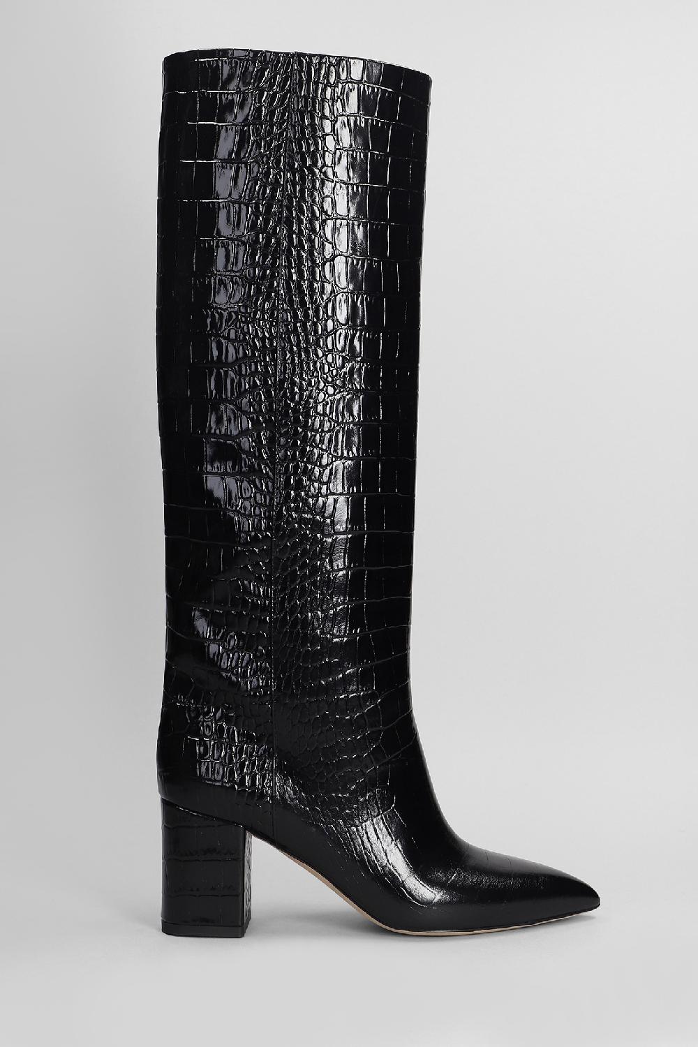 Deliberti Paris texas Stivali tacco alto anja boot 70 in pelle nera cod. 402708 - Deliberti The Luxury Shopping