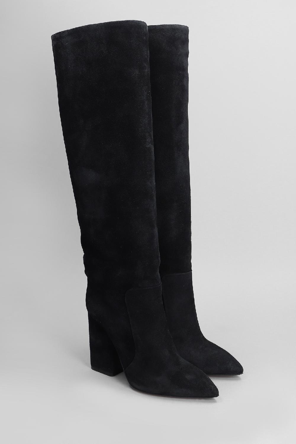 Deliberti Paris Texas Stivali Tacco Alto Anja Boot In Camoscio Nero Cod. 402707 - Deliberti The Luxury Shopping