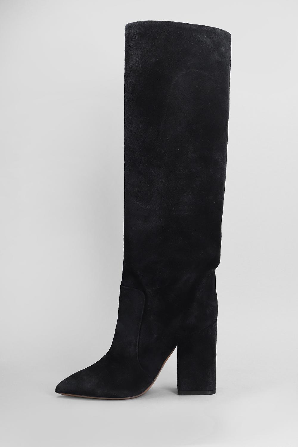 Deliberti Paris Texas Stivali Tacco Alto Anja Boot In Camoscio Nero Cod. 402707 - Deliberti The Luxury Shopping