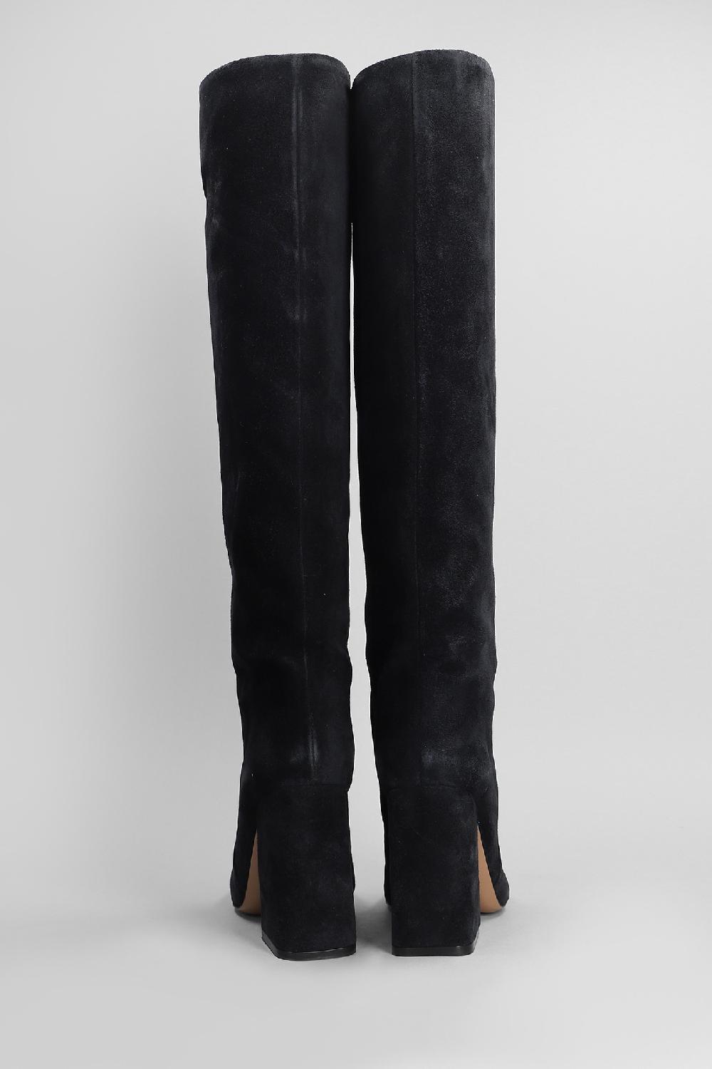 Deliberti Paris Texas Stivali Tacco Alto Anja Boot In Camoscio Nero Cod. 402707 - Deliberti The Luxury Shopping