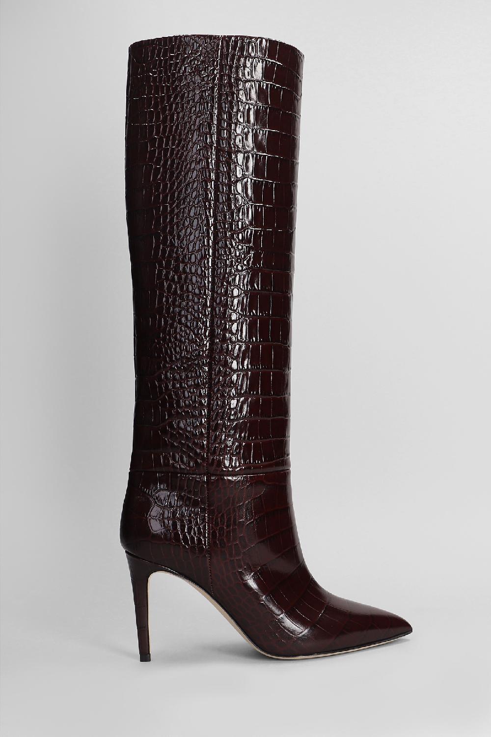 Deliberti Paris texas Stivali tacco alto in pelle bordeaux cod. 402705 - Deliberti The Luxury Shopping