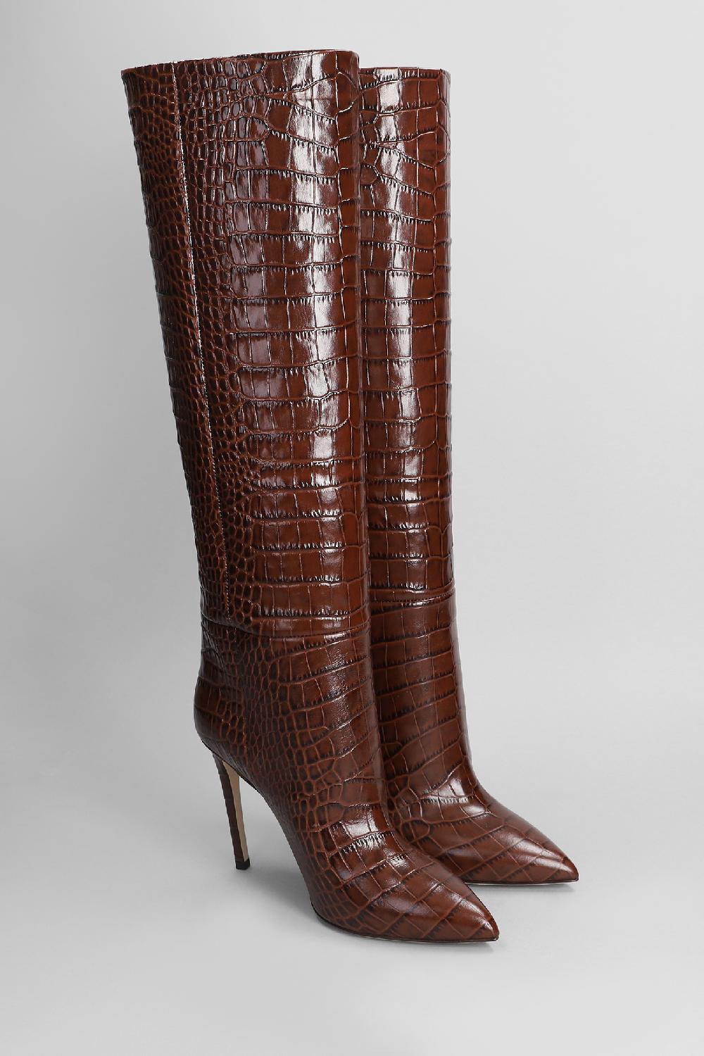Deliberti Paris Texas Stivali Tacco Alto In Pelle Marrone Cod. 402706 - Deliberti The Luxury Shopping