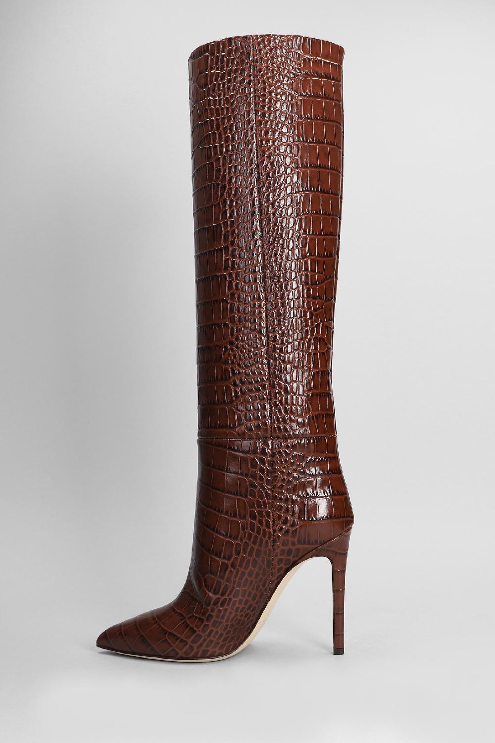 Deliberti Paris Texas Stivali Tacco Alto In Pelle Marrone Cod. 402706 - Deliberti The Luxury Shopping