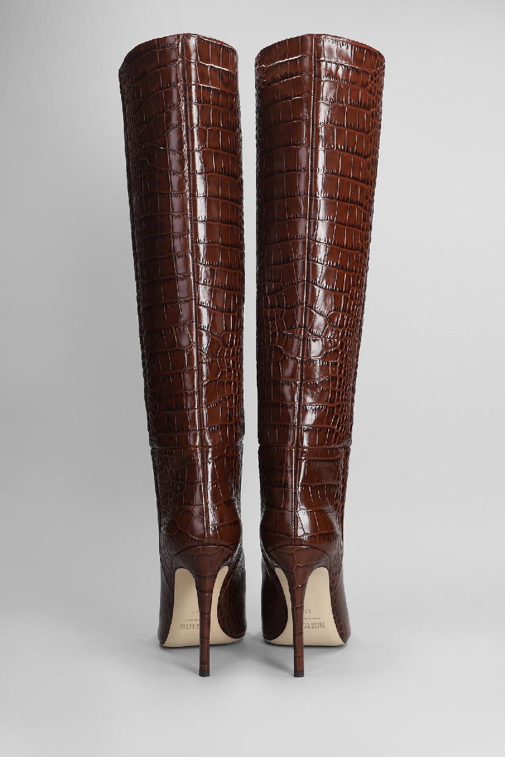 Deliberti Paris Texas Stivali Tacco Alto In Pelle Marrone Cod. 402706 - Deliberti The Luxury Shopping