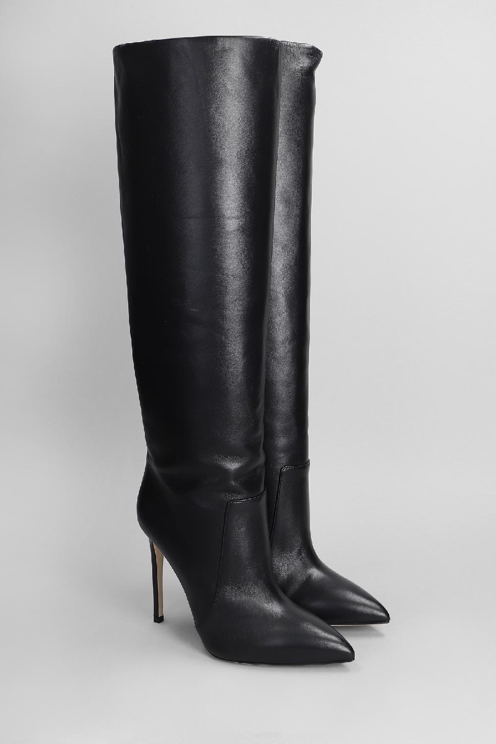 Deliberti Paris Texas Stivali Tacco Alto In Pelle Nera Cod. 402703 - Deliberti The Luxury Shopping