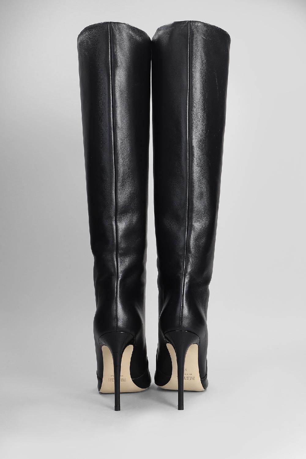 Deliberti Paris Texas Stivali Tacco Alto In Pelle Nera Cod. 402703 - Deliberti The Luxury Shopping
