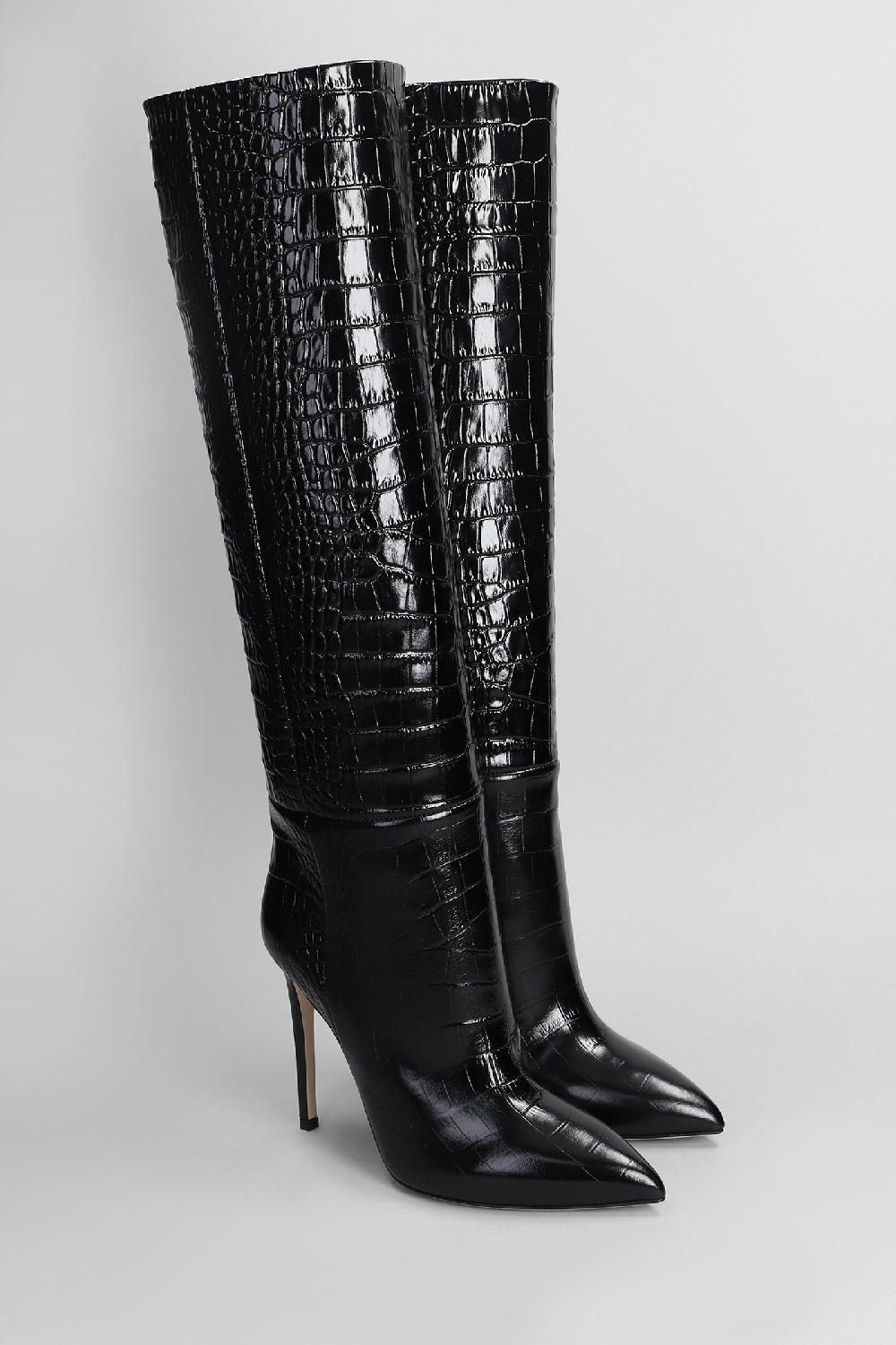 Deliberti Paris Texas Stivali Tacco Alto In Pelle Nera Cod. 402704 - Deliberti The Luxury Shopping