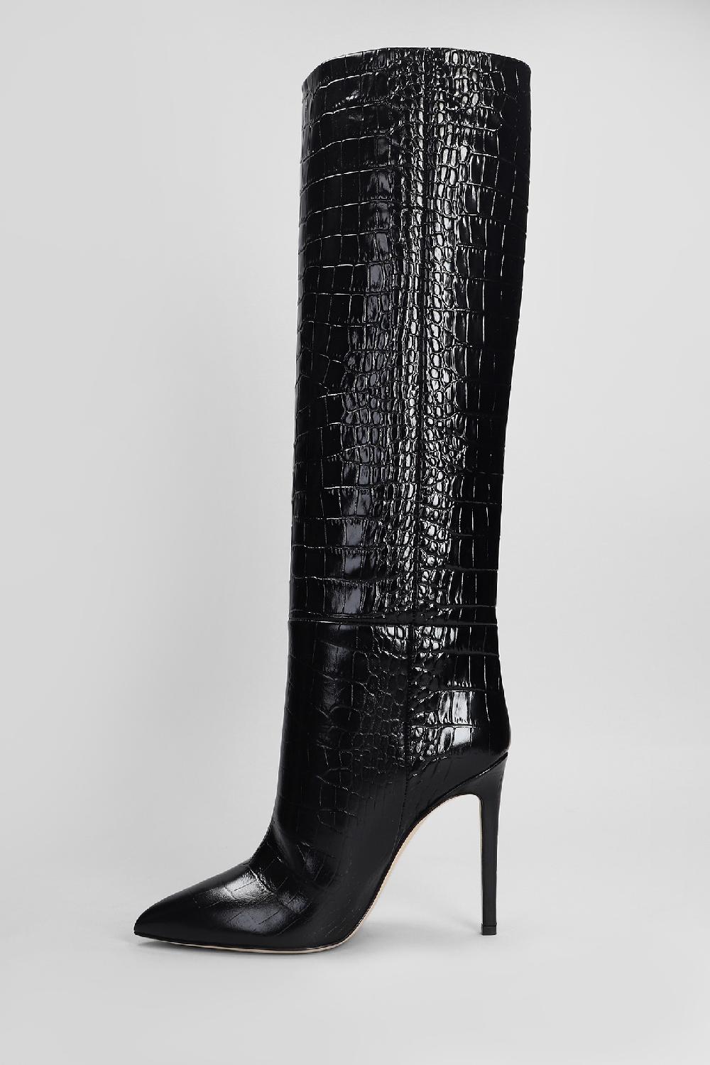 Deliberti Paris Texas Stivali Tacco Alto In Pelle Nera Cod. 402704 - Deliberti The Luxury Shopping