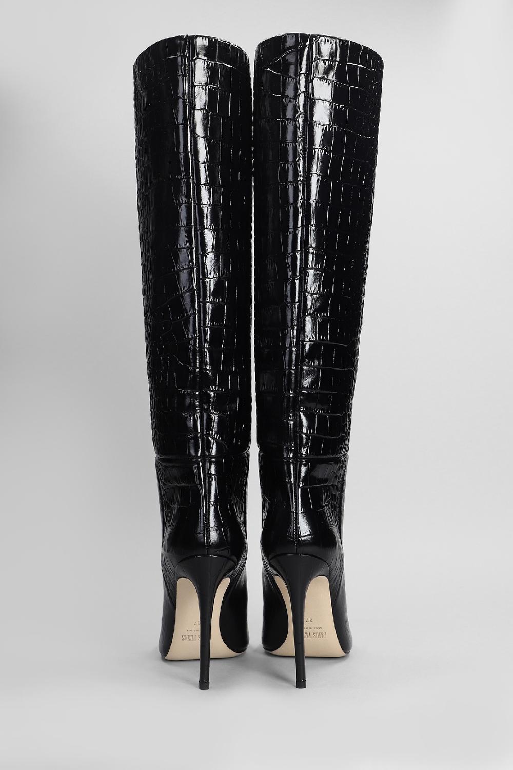 Deliberti Paris Texas Stivali Tacco Alto In Pelle Nera Cod. 402704 - Deliberti The Luxury Shopping