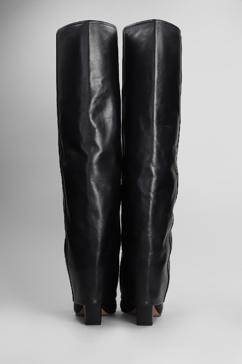 Deliberti Paris Texas Stivali Tacco Alto Jane Fold In Pelle Nera Cod. 408871 - Deliberti The Luxury Shopping
