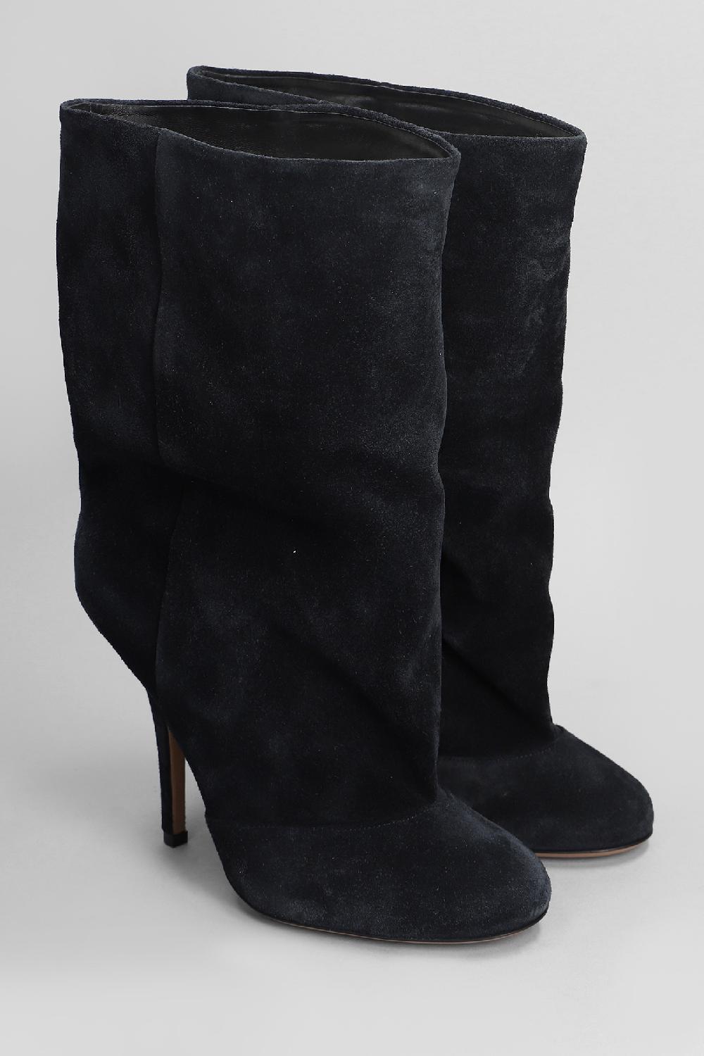 Deliberti Paris Texas Tronchetti Tacco Alto Esther Ankl Boot 105 In Camoscio Nero Cod. 402715 - Deliberti The Luxury Shopping