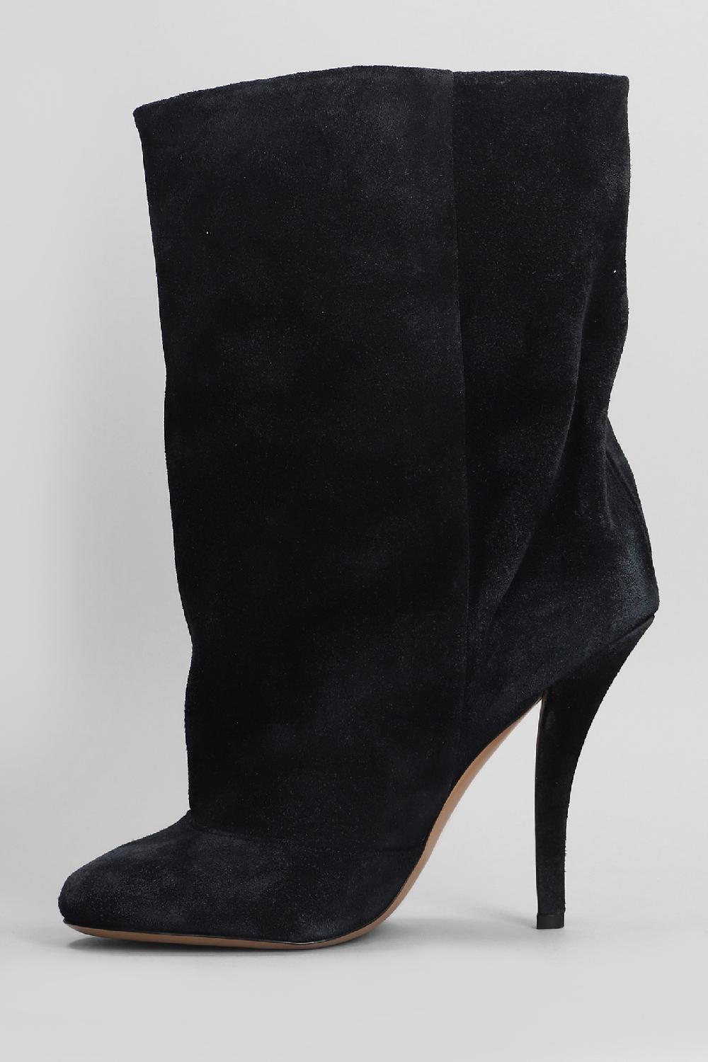 Deliberti Paris Texas Tronchetti Tacco Alto Esther Ankl Boot 105 In Camoscio Nero Cod. 402715 - Deliberti The Luxury Shopping