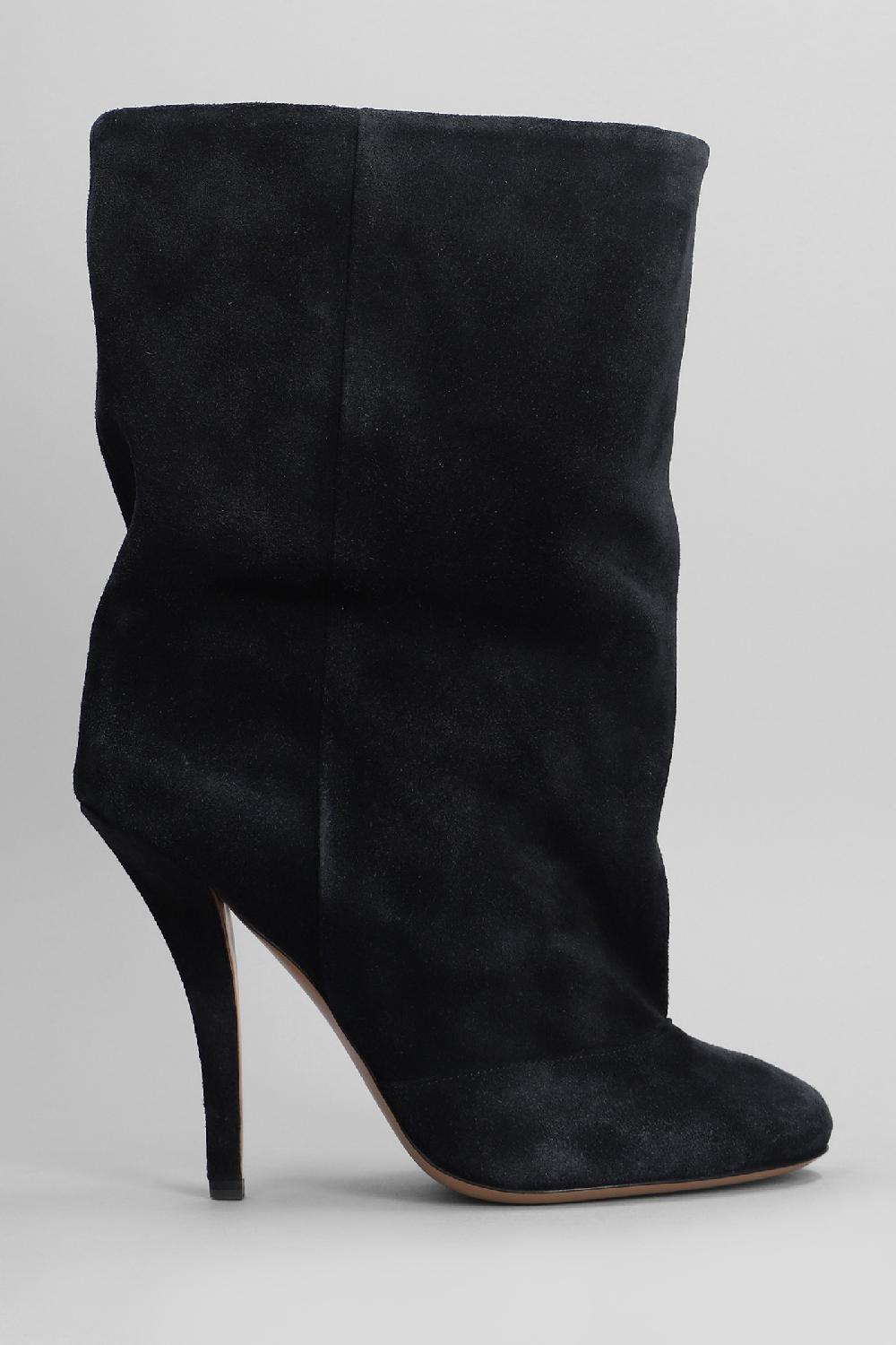Deliberti Paris texas Tronchetti tacco alto esther ankl boot 105 in camoscio nero cod. 402715 - Deliberti The Luxury Shopping