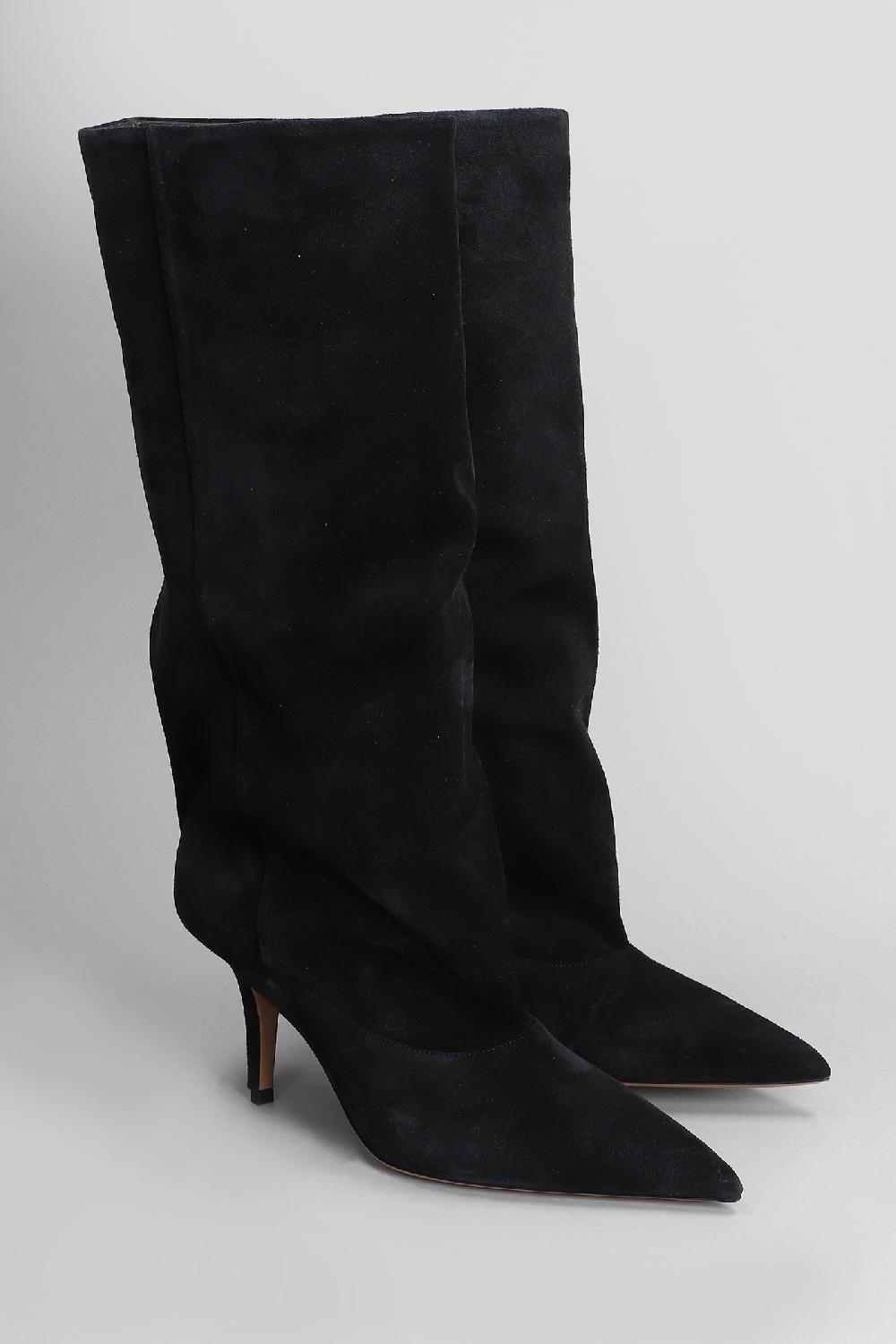 Deliberti Paris Texas Tronchetti Tacco Alto Ines Midcalf Boot 75 In Camoscio Nero Cod. 408873 - Deliberti The Luxury Shopping
